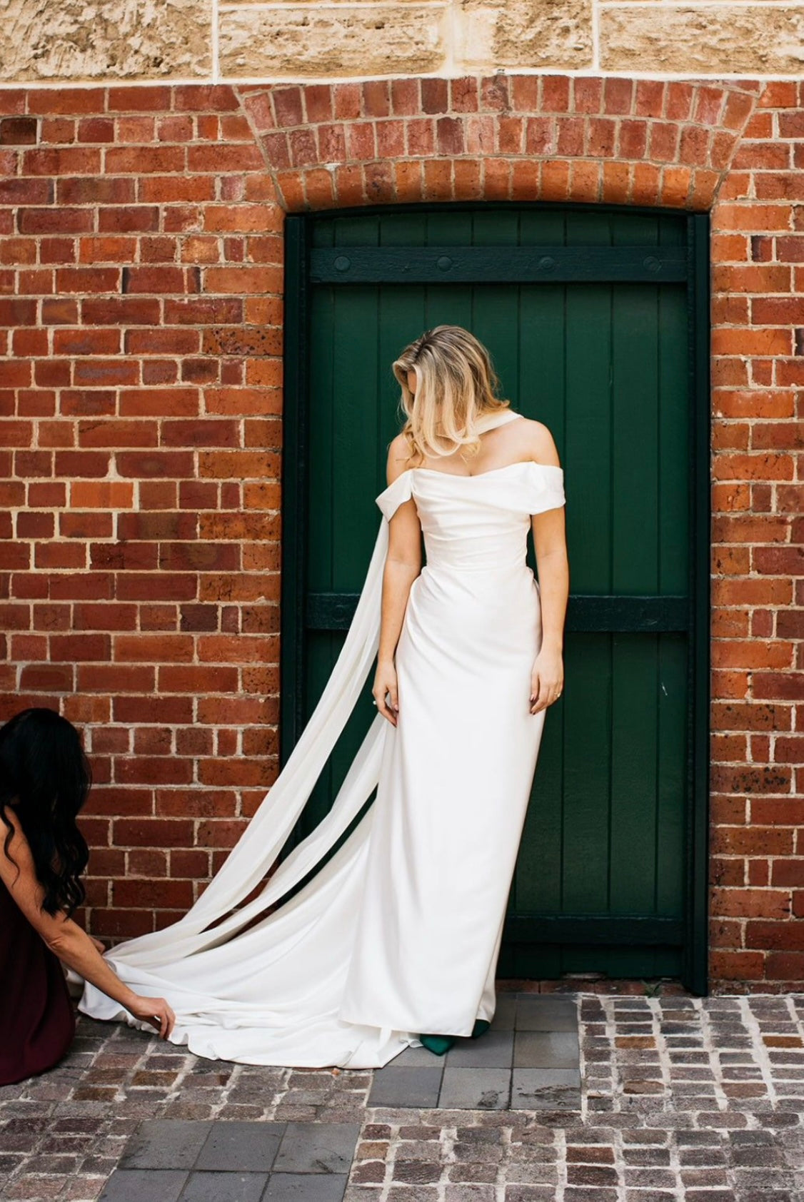 Amalie | Minimalist Satin Corset Wedding Bridal Dress, Custom Simple Modest Reception Elopement Dress for Bride, Unique Courthouse Civil Wedding Gown