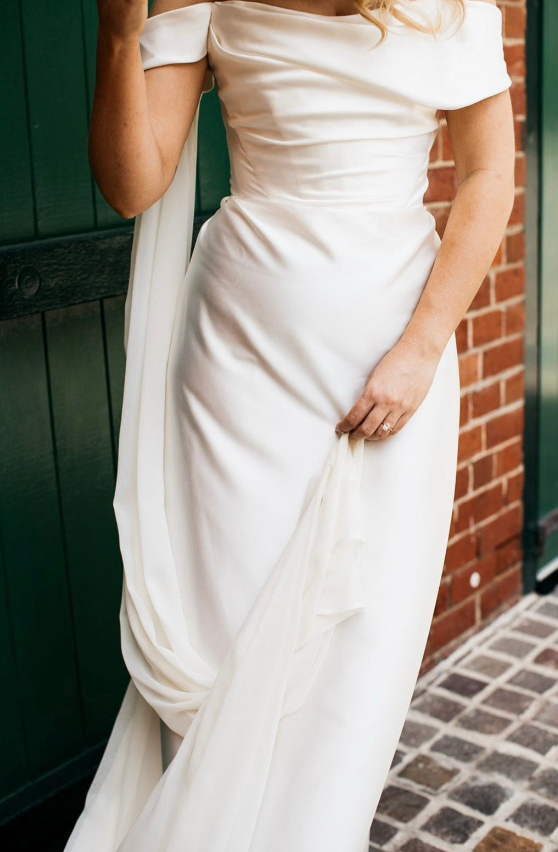 Amalie | Minimalist Satin Corset Wedding Bridal Dress, Custom Simple Modest Reception Elopement Dress for Bride, Unique Courthouse Civil Wedding Gown