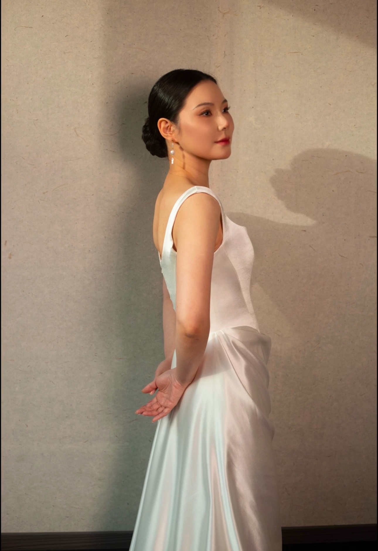 Barbara | Minimalist Square Neck Satin Corset Wedding Bridal Dress, Custom Simple Modest Reception Elopement Dress for Courthouse Civil Wedding