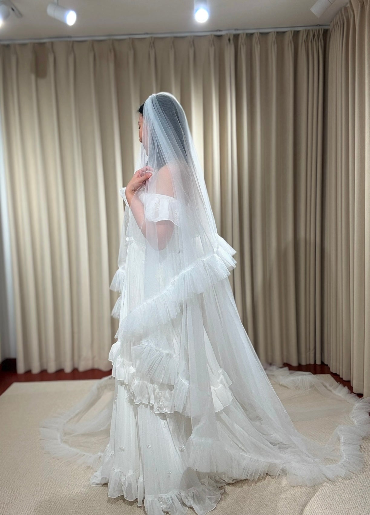 Taylor Hill Inspired Off Shoulder Lace Wedding Bridal Dress, Custom Unique A-Line Party Gown, Fairy Boho Reception Dress, Courthouse Wedding