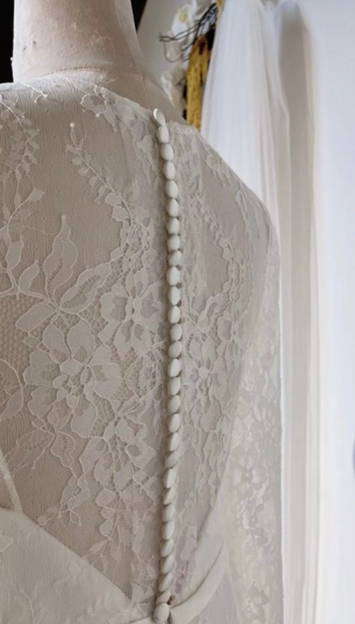 Long Sleeve Lace Mermaid Wedding Dress, romantic reception elopement dress for courthouse civil wedding