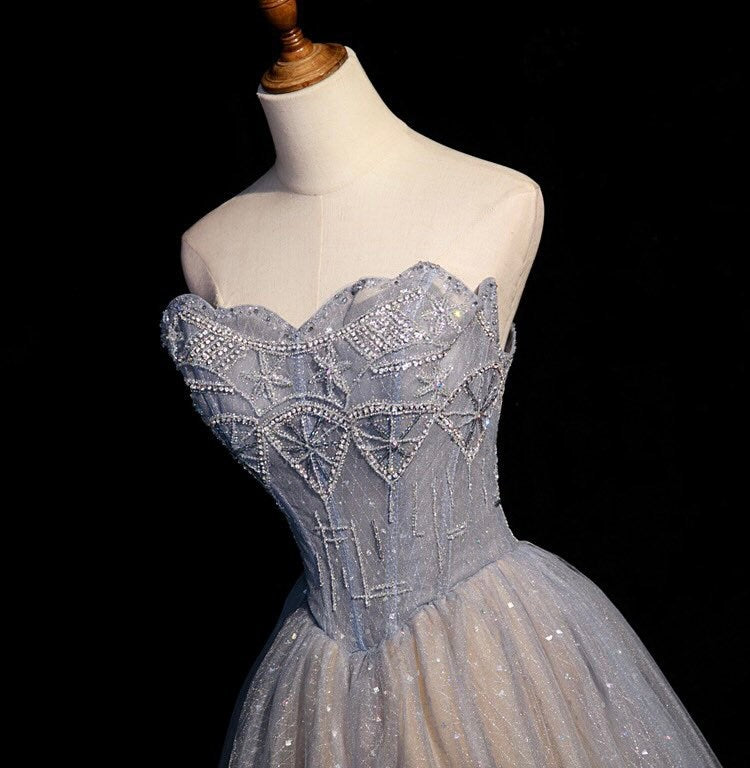 Blue Fairy A-line Wedding Bridal Dress, Prom Party Gown, Bridesmaid & Wedding Guest Dress, Customizable, Romantic Lolita Princess Style