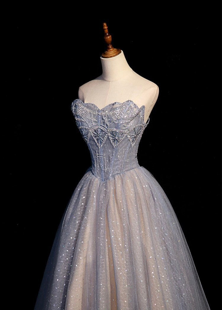 Blue Fairy A-line Wedding Bridal Dress, Prom Party Gown, Bridesmaid & Wedding Guest Dress, Customizable, Romantic Lolita Princess Style