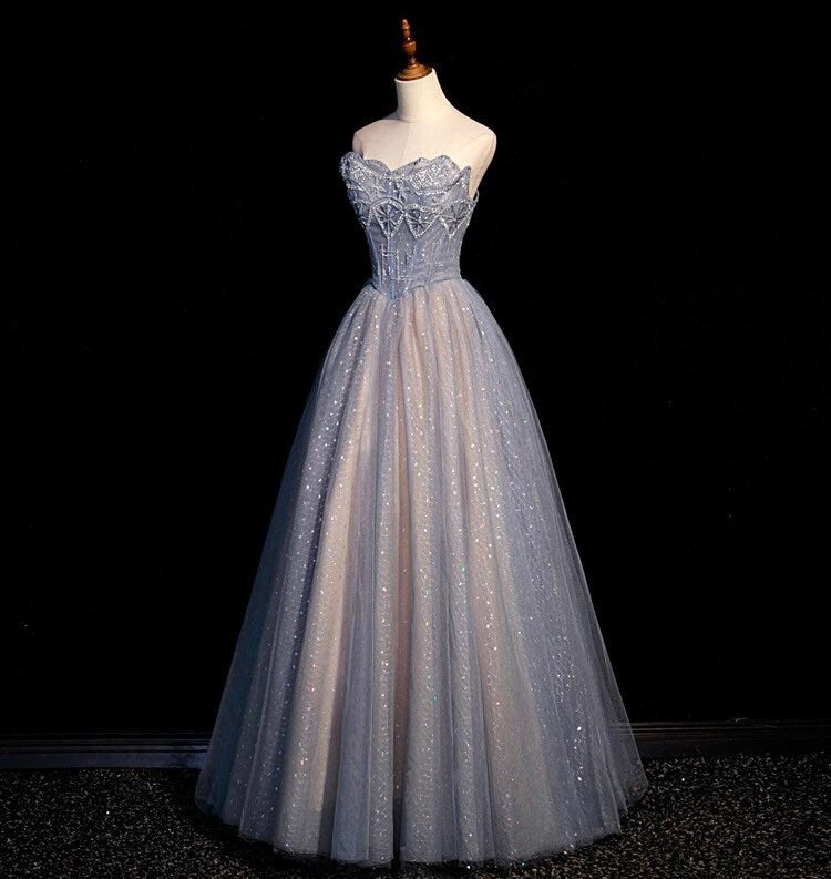 Blue Fairy A-line Wedding Bridal Dress, Prom Party Gown, Bridesmaid & Wedding Guest Dress, Customizable, Romantic Lolita Princess Style