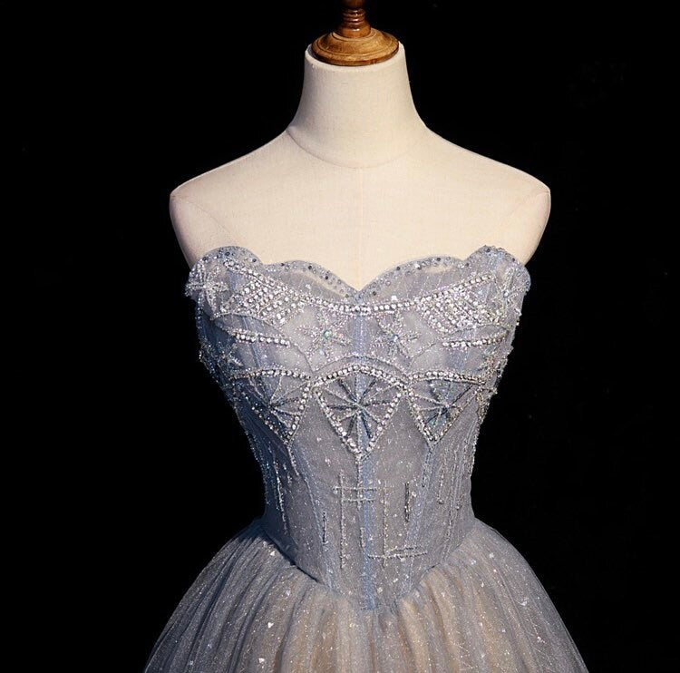 Blue Fairy A-line Wedding Bridal Dress, Prom Party Gown, Bridesmaid & Wedding Guest Dress, Customizable, Romantic Lolita Princess Style