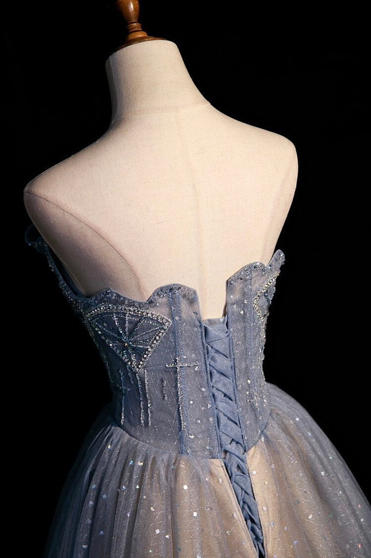 Blue Fairy A-line Wedding Bridal Dress, Prom Party Gown, Bridesmaid & Wedding Guest Dress, Customizable, Romantic Lolita Princess Style