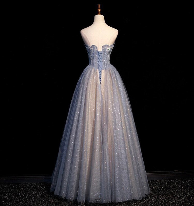 Blue Fairy A-line Wedding Bridal Dress, Prom Party Gown, Bridesmaid & Wedding Guest Dress, Customizable, Romantic Lolita Princess Style
