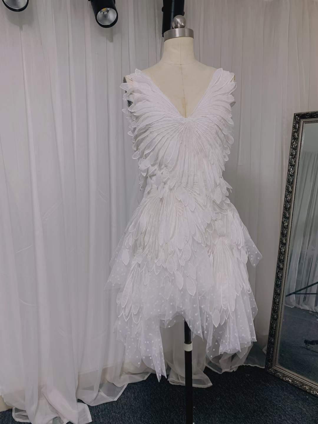 The White swan mini dress | Unique short wedding dresses, Rehearsal di Shindig Threads The White swan mini dress | Unique short wedding dresses, Rehearsal di Shindig Threads