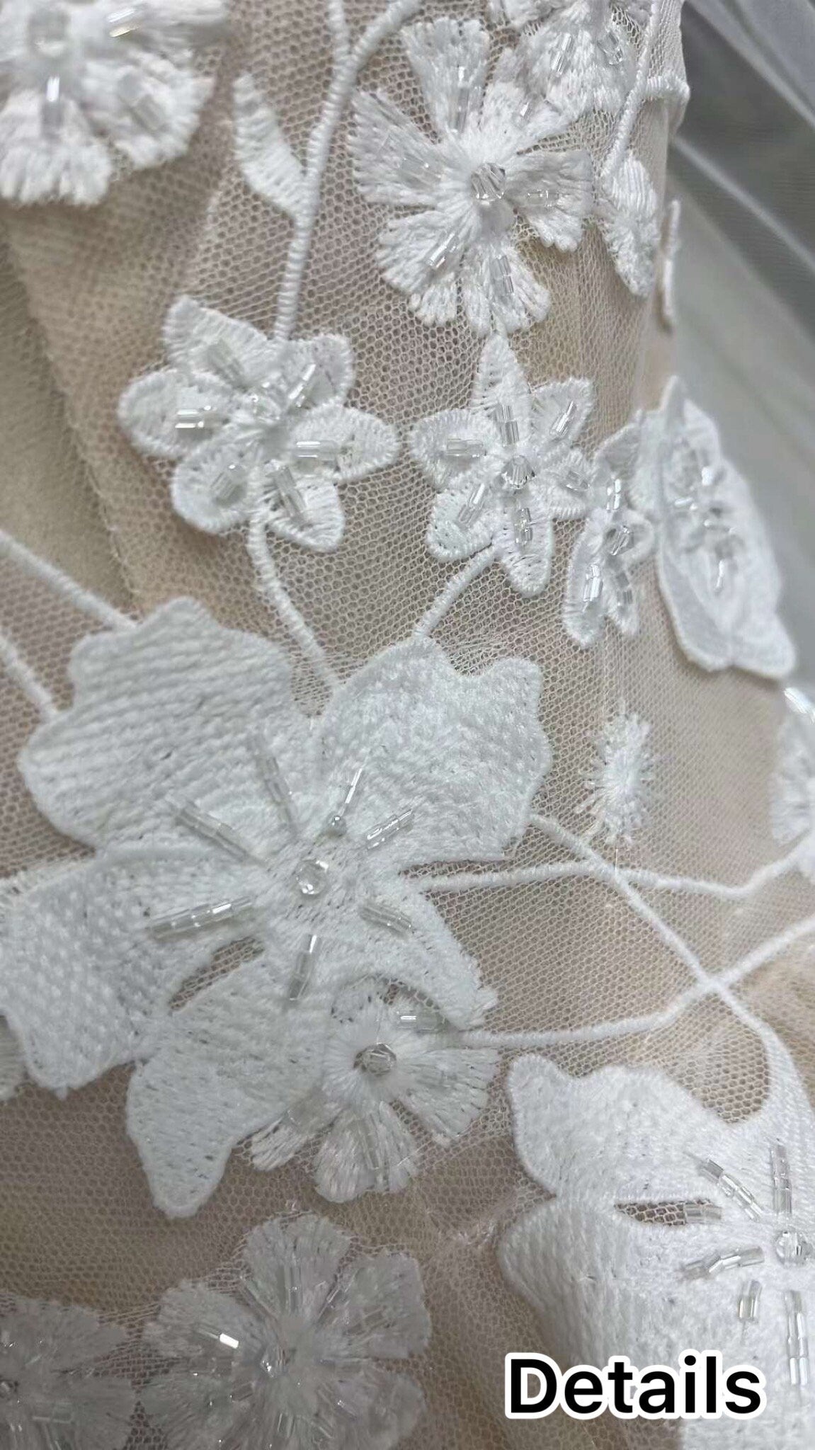Sample dress, Long Sleeve Fairytale A-line Tulle Wedding Bridal Dress, Custom Off Shoulder Elegant Prom Party Gown, Floral Boho Beach
