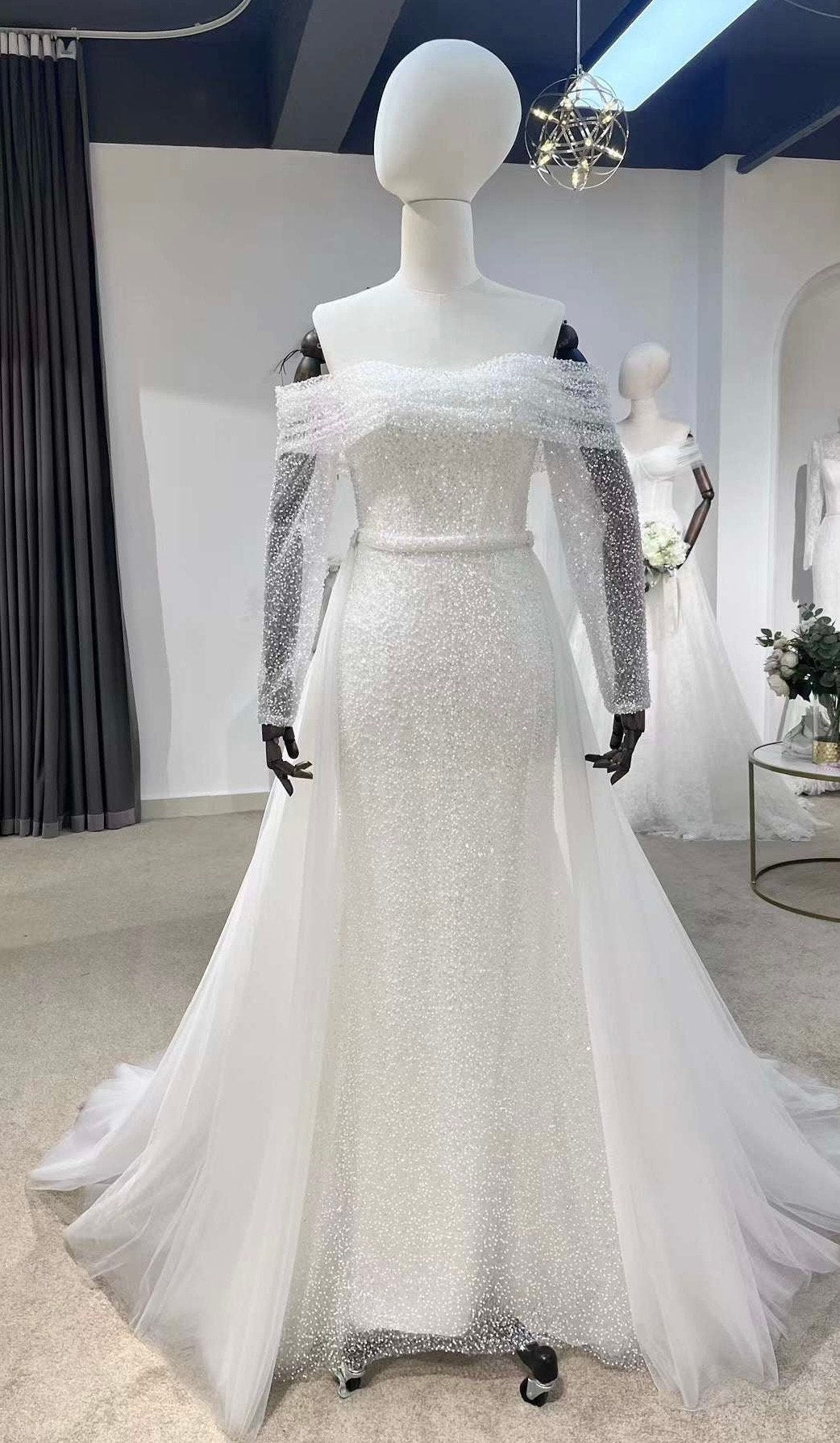 corset mermaid wedding dress white christmas dresses Ivory with Ruffled Off the Shoulder Wedding Gown with Elegant Tulle Mermaid Silhouette white christmas dresses Plus Size