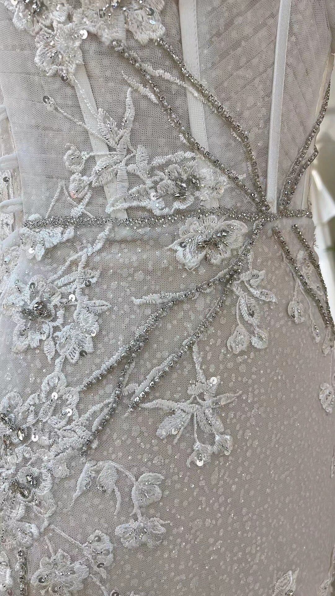 Fairy Corset Mermaid Wedding Bridal Dress, Custom Elegant Lace Gown, Unique Elopement Dress for Courthouse Wedding, Romentic Reception Dress