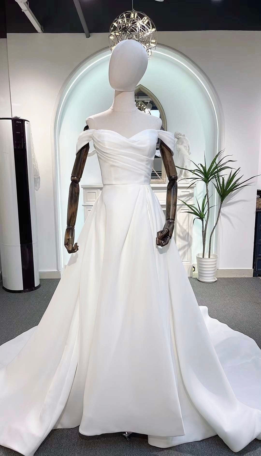 minimalistic prom dresses Minimalist One Shoulder Satin Split Pleats Long Prom Dress