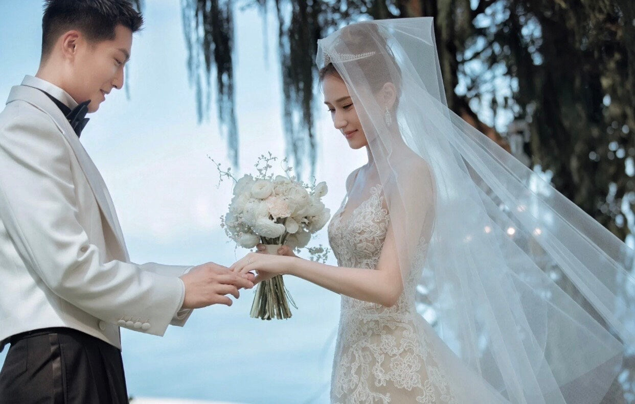 Fairy Lace Mermaid Wedding Prom Dress, Custom Simple Modest Reception Elopement Unique Courthouse Civil Gown