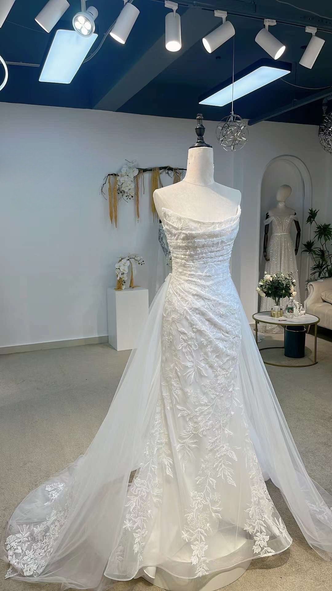 Minimalist Floral Corset Mermaid Wedding Prom Dress, Custom Simple Romantic Courthouse Civil Reception Dress Casual Elopement Rehearsal Gown