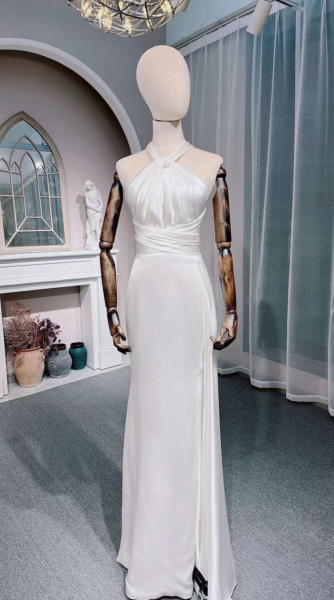 Custom Unique Satin Mermaid Wedding Prom Dress with Slit, Minimalist S Shindig Threads Custom Unique Satin Mermaid Wedding Prom Dress with Slit, Minimalist S Shindig Threads