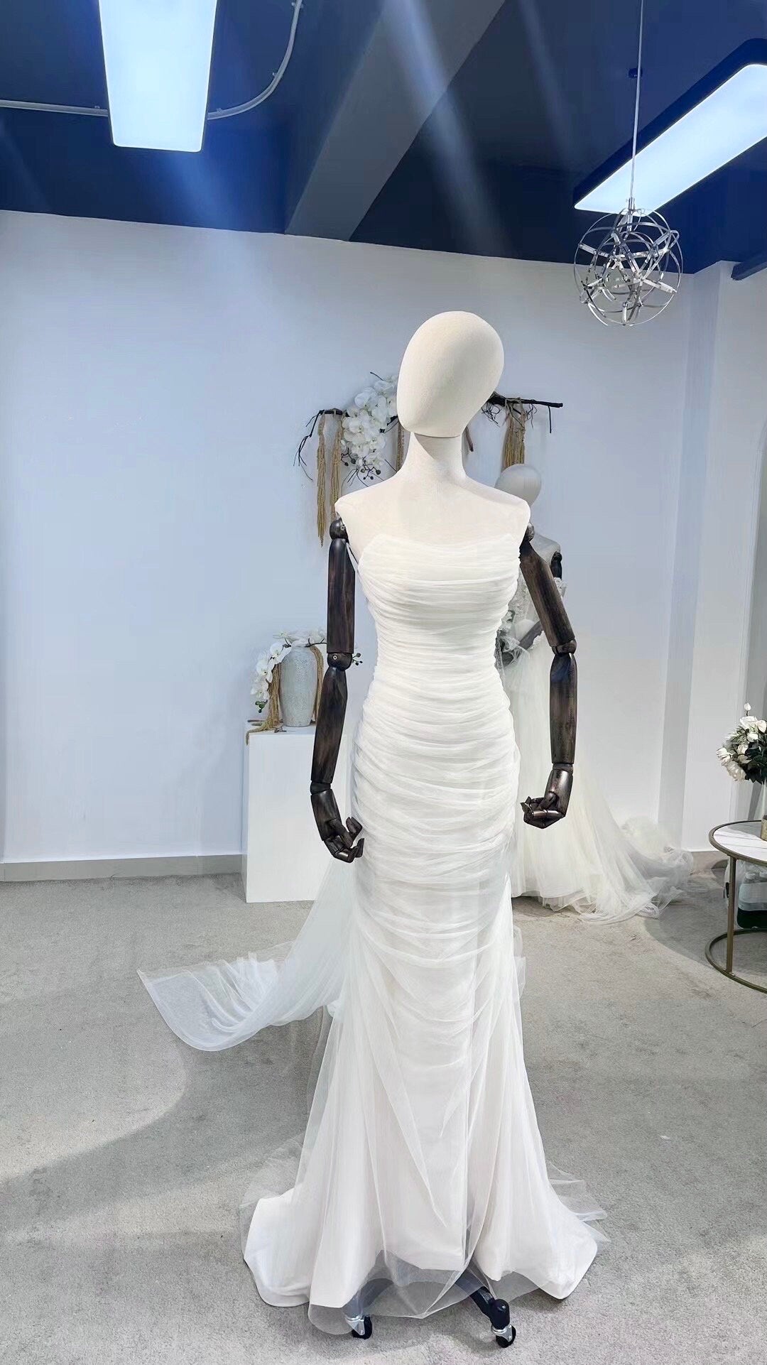 Minimalist Simple Tulle Wedding Prom Dress, Custom Fairy Unique Courthouse Civil Reception Dress, Casual Elopement Rehearsal Dinner Dress