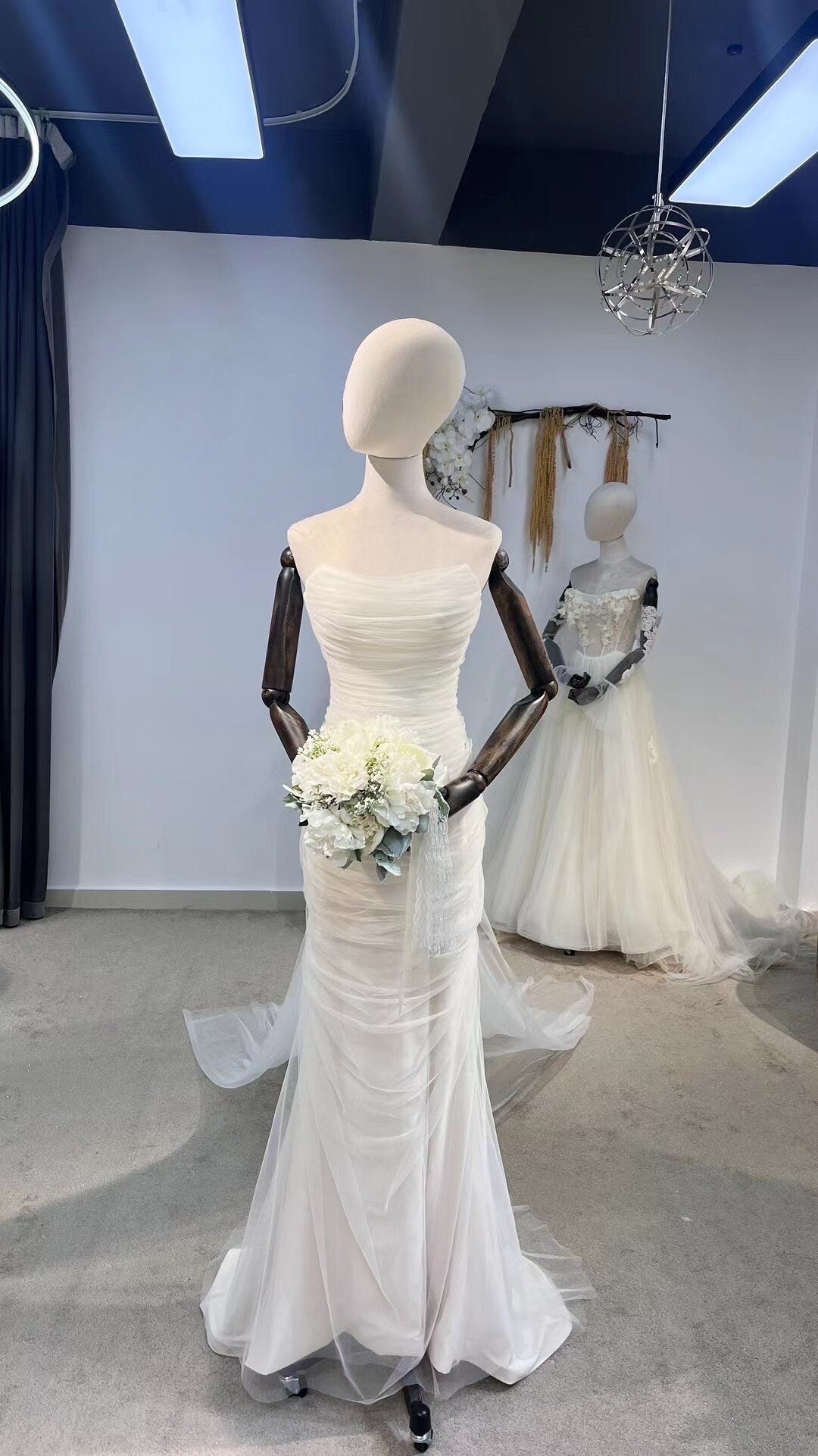 Minimalist Simple Tulle Wedding Prom Dress, Custom Fairy Unique Courthouse Civil Reception Dress, Casual Elopement Rehearsal Dinner Dress