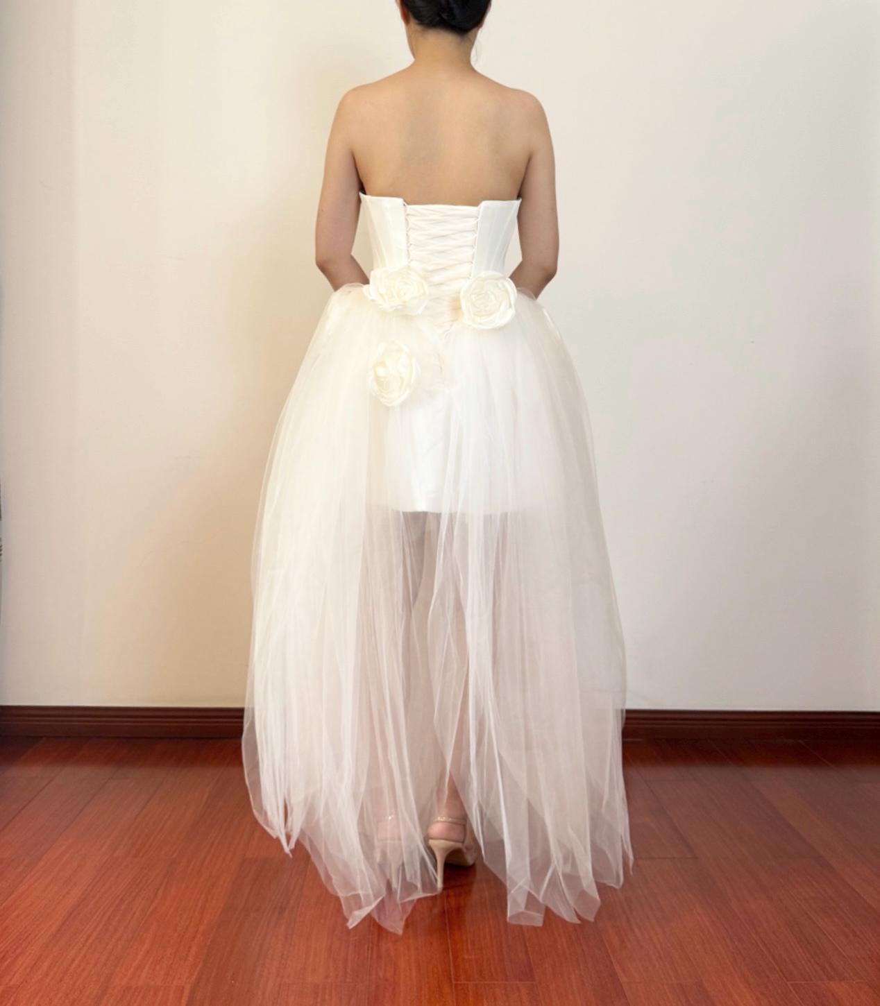 Minimalist short wedding dress, White satin dress, Rehearsal dinner dress, Elopement Dress, Bridal shower dress, Engagement dress