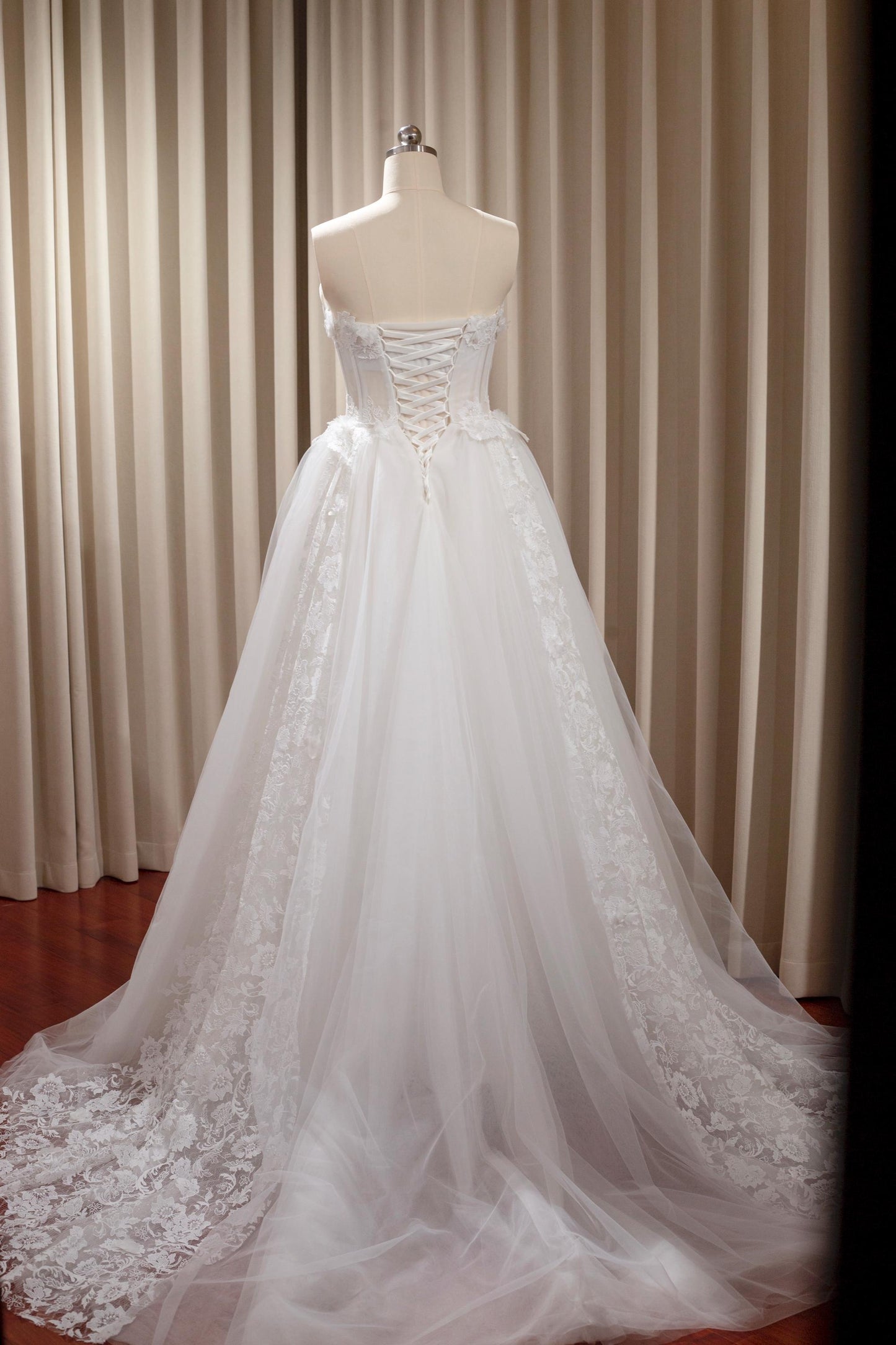 Long Sleeve Fairy Floral Corset A-line Wedding Prom Dress, Custom Simple Modest Reception Elopement Unique Courthouse Civil Gown