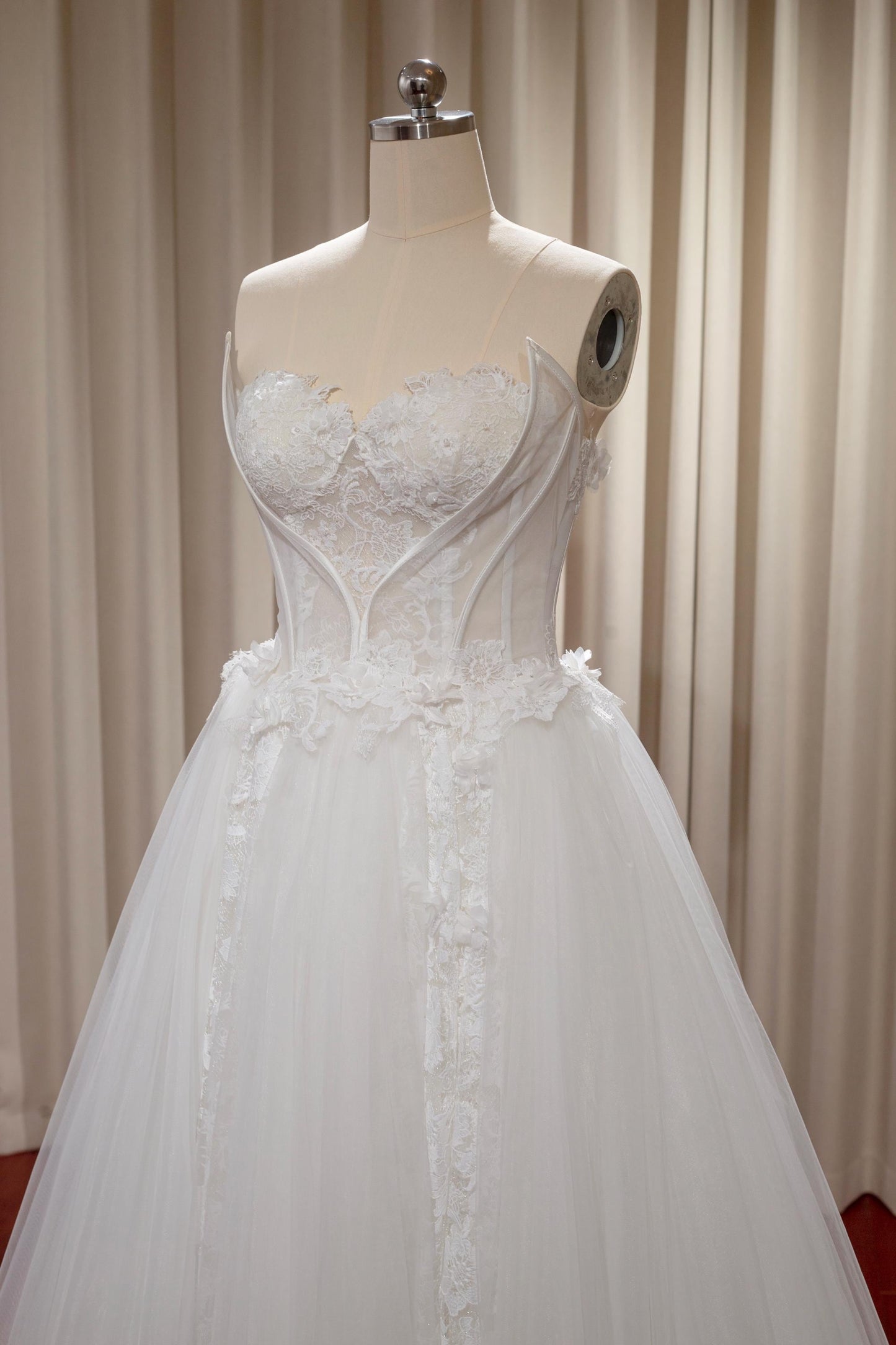 Long Sleeve Fairy Floral Corset A-line Wedding Prom Dress, Custom Simple Modest Reception Elopement Unique Courthouse Civil Gown