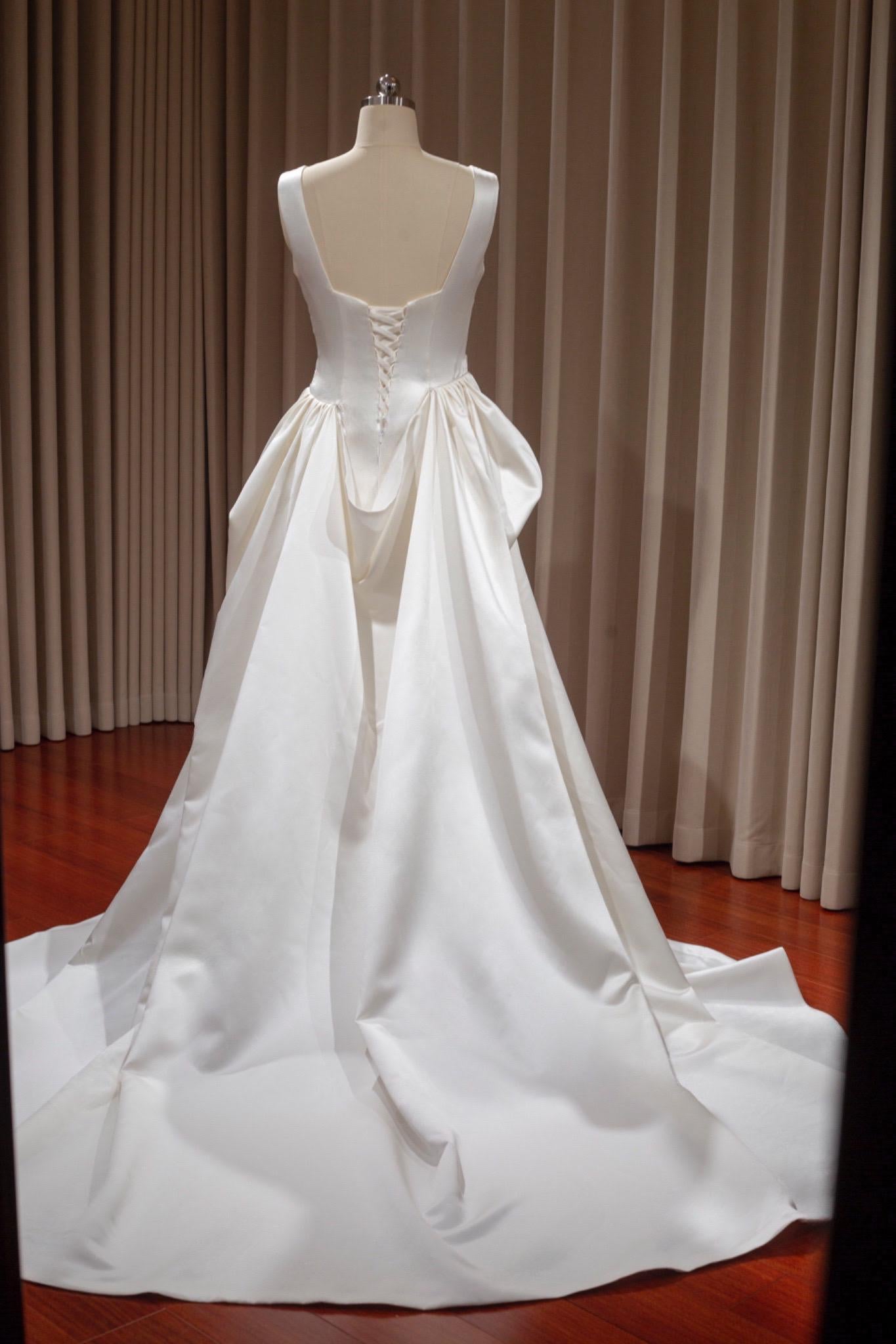 Sample dress, Minimalist Satin Mermaid Wedding Prom Dress, Custom Simple Elegant Reception Gown, Unique Elopement Dress for Courthouse Wedding