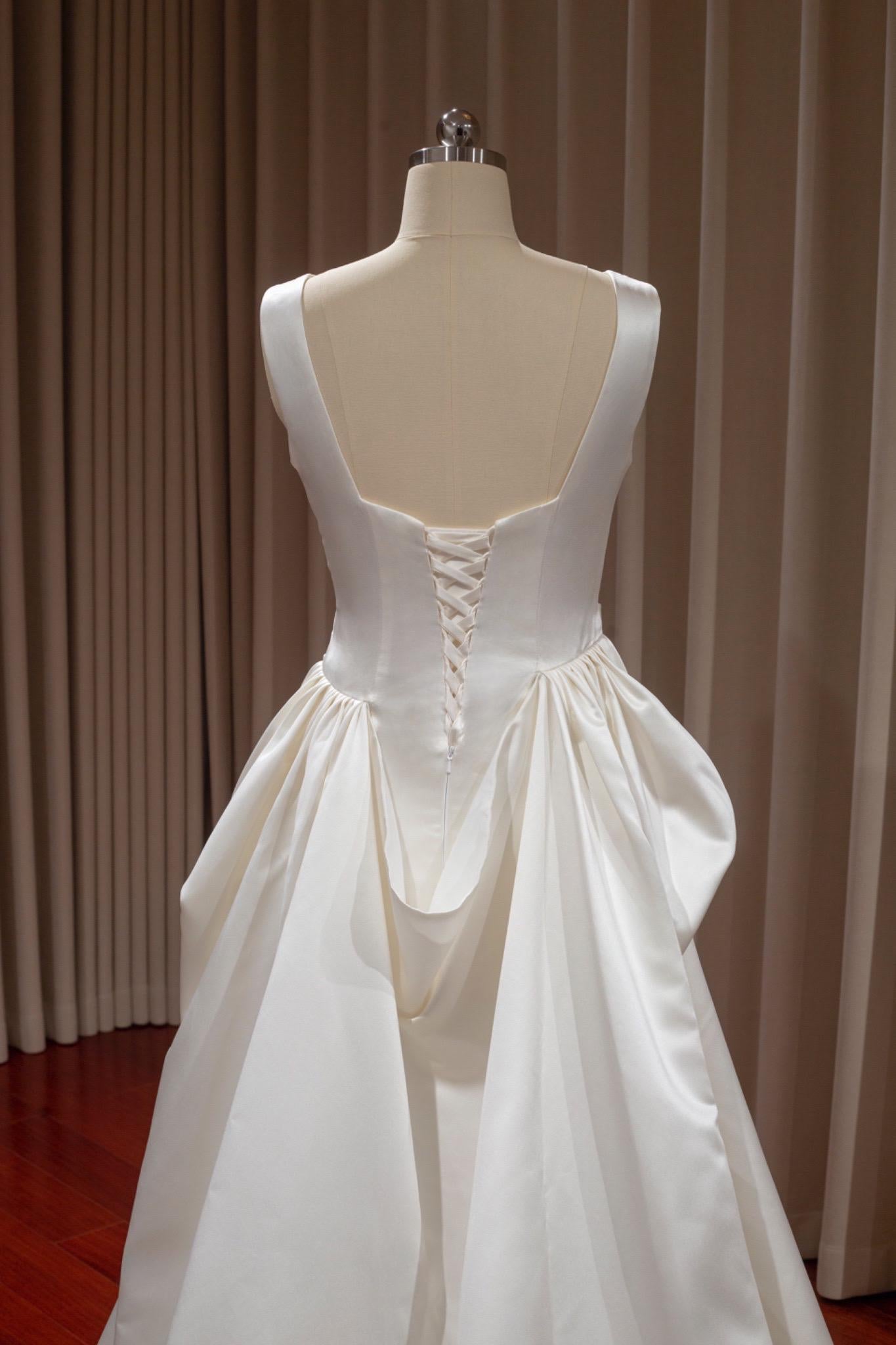 Sample dress, Minimalist Satin Mermaid Wedding Prom Dress, Custom Simple Elegant Reception Gown, Unique Elopement Dress for Courthouse Wedding