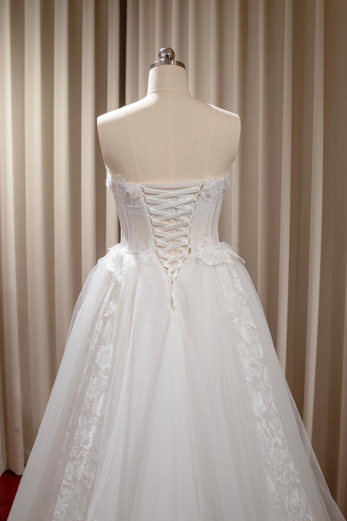 Long Sleeve Fairy Floral Corset A-line Wedding Prom Dress, Custom Simple Modest Reception Elopement Unique Courthouse Civil Gown