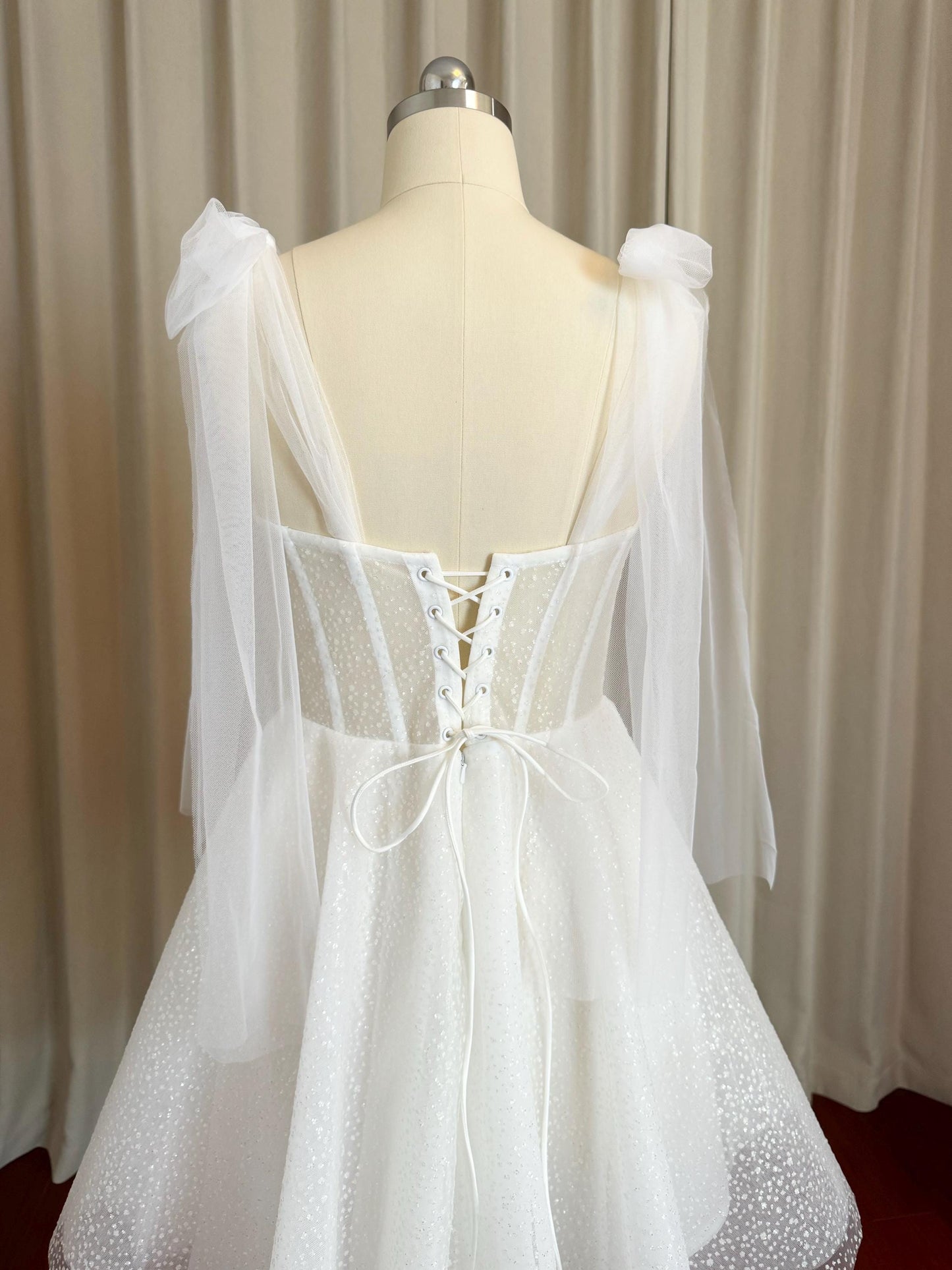 Fairy Unique Corset Short Wedding Reception Dress, Custom Courthouse Civil Elopement Dress, Rehearsal Dinner Bridal Shower Engagement Gown