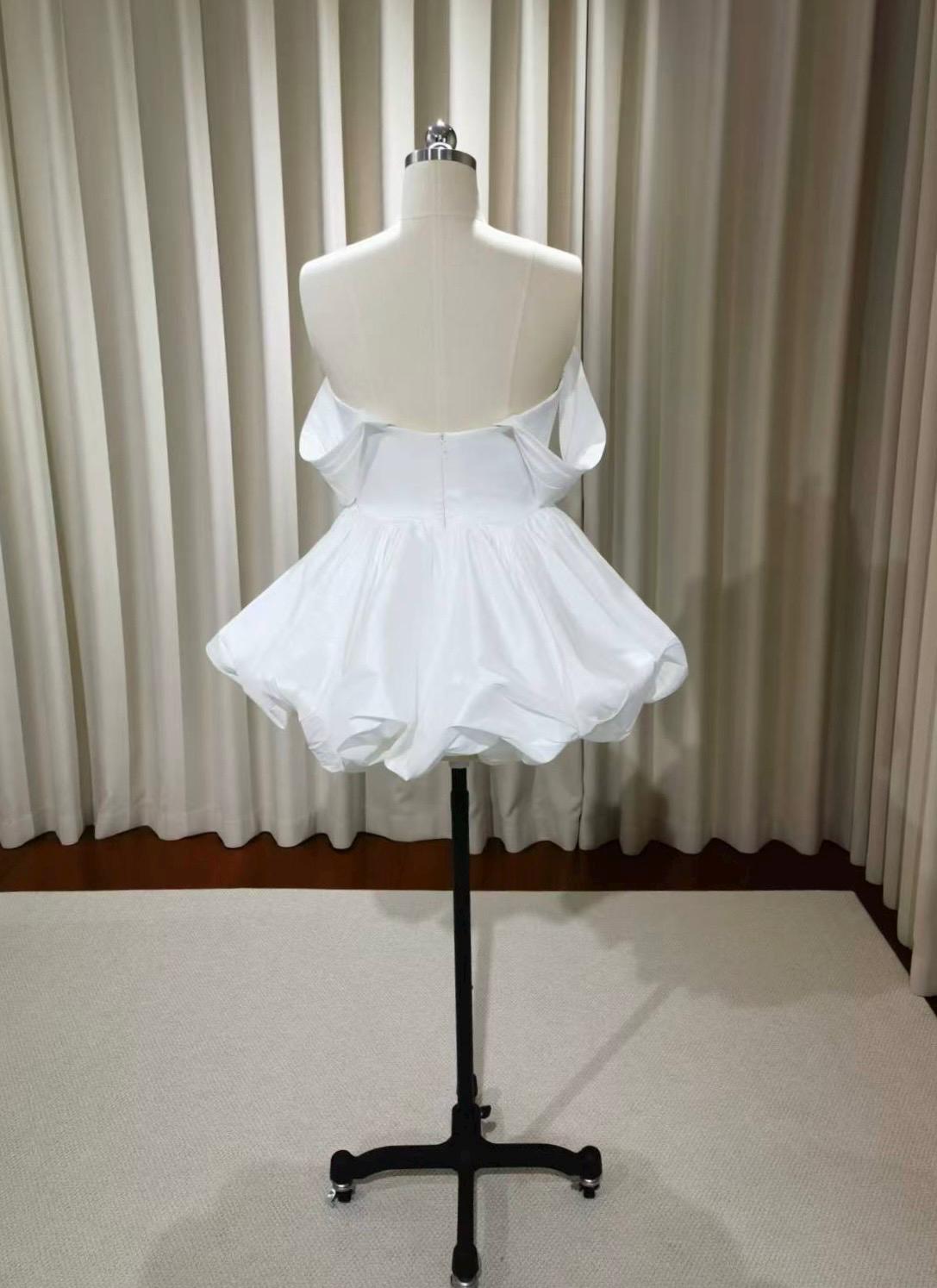 Minimalist taffeta short wedding dresses, Courthouse Civil Elopement Dress, Rehearsal dinner dress, , Bridal shower dress, Engagement dress