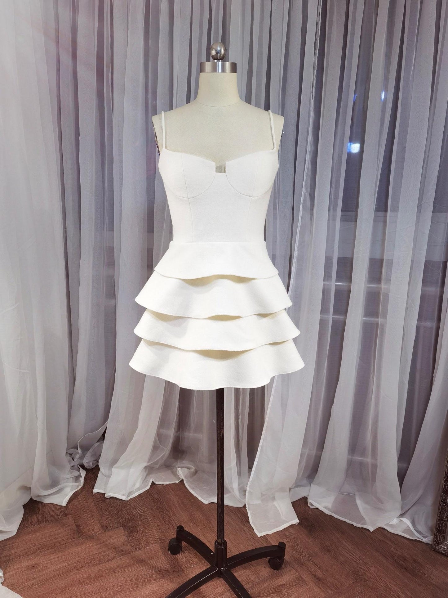 Minimalist short wedding prom dress, Rehearsal dinner simple mini dress, Custom Elopement Dress, Bridal shower Engagement dress