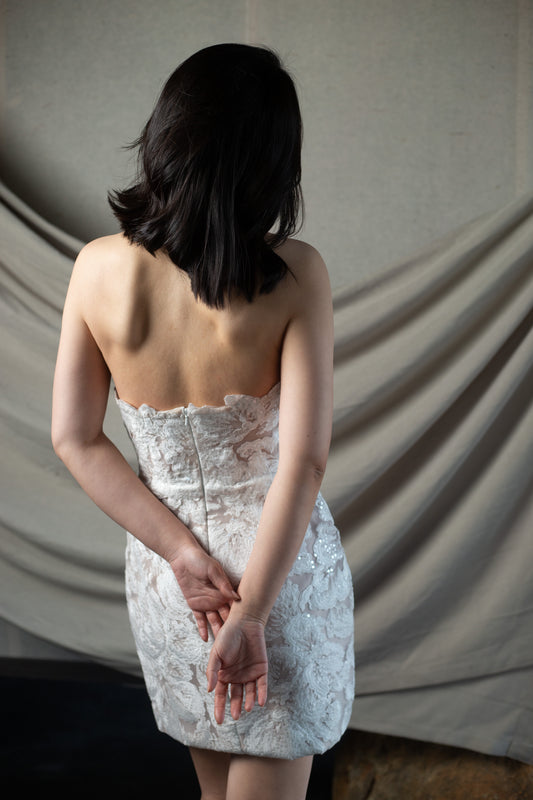 Emma | Romantic Lace Corset Mermaid Short Wedding Dress