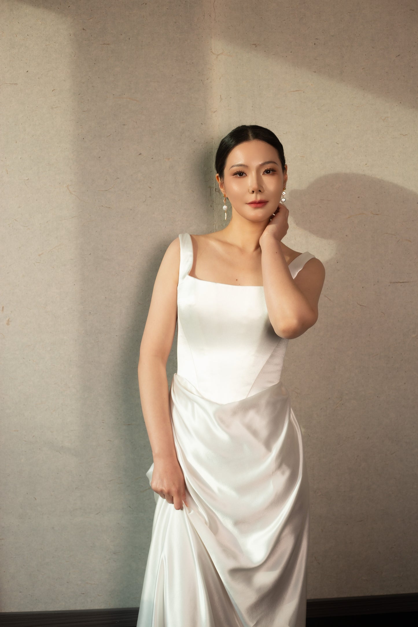 Barbara | Square Neck Satin Corset Wedding Dress