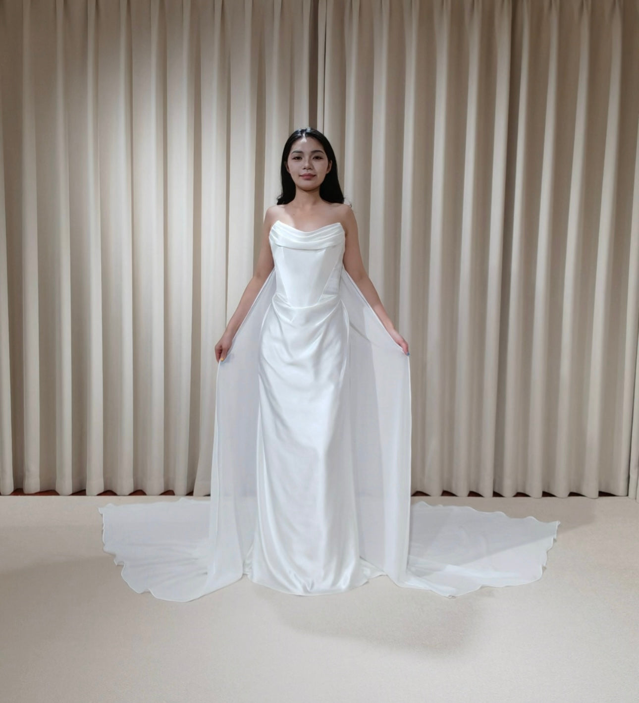 Georgia | Minimalist Satin Corset Wedding Bridal Dress, Custom Simple Elegant Prom Party Gown Classic French Style, Georgia Flower wedding inspired