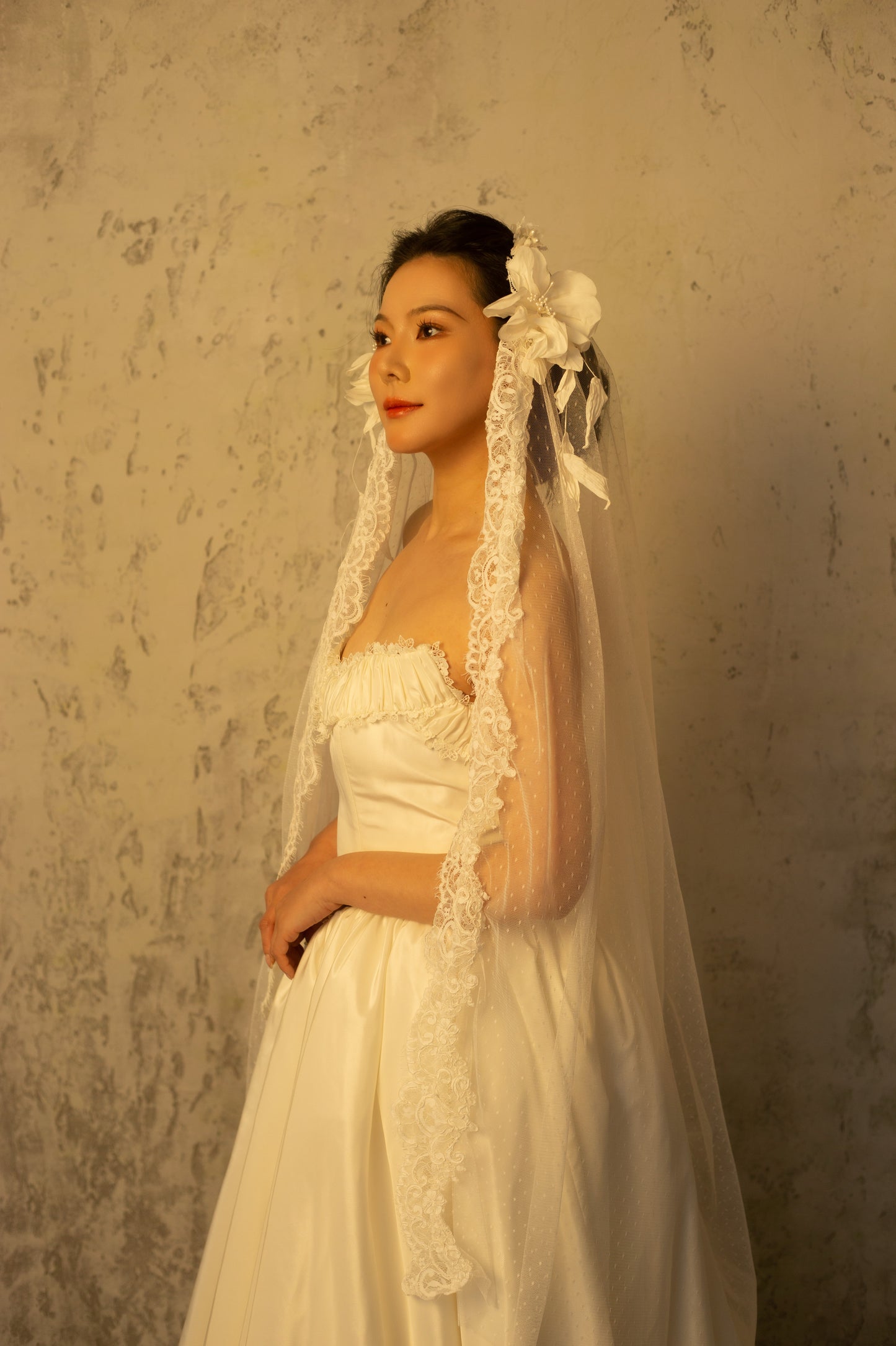 Florence | Off the Shoulder Taffeta Ball Gown Wedding Dress with Detachable Sleeves