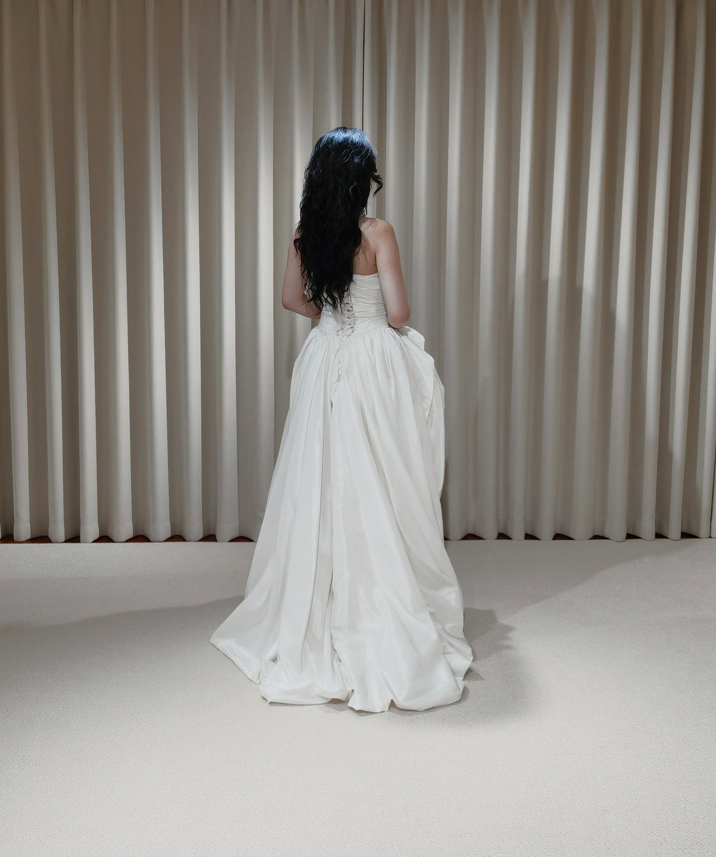 Unique High Low Satin Flower Shape Wedding Bridal Dress, Custom Minimalist Simple Elegant Prom Party Gown