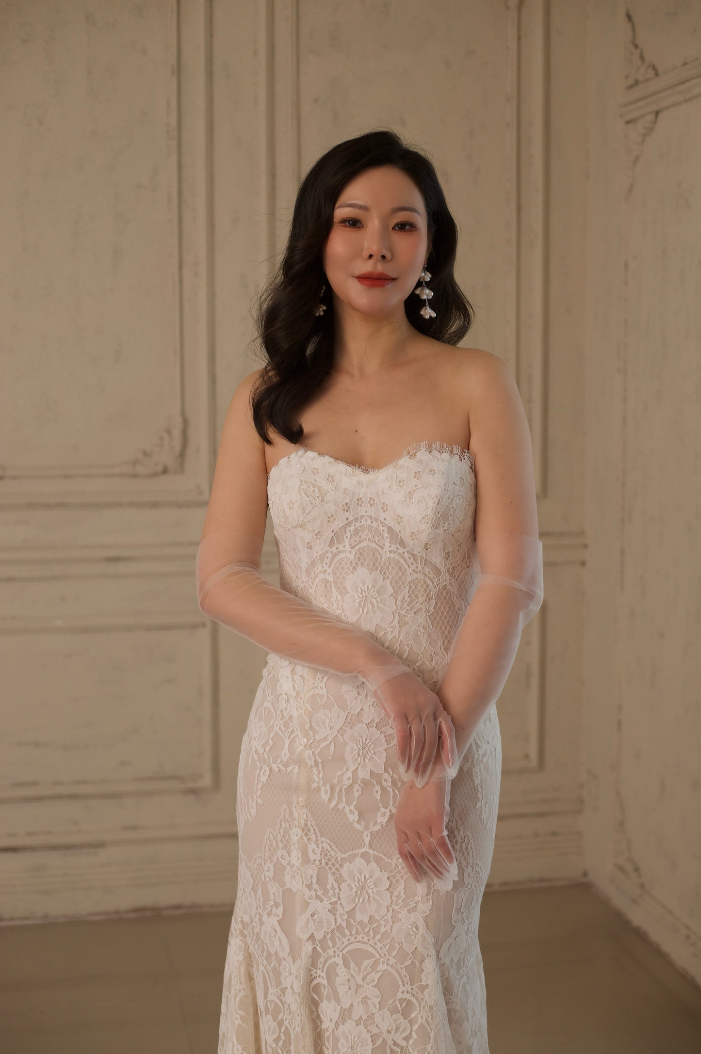 Elysia | Lace Corset Mermaid Dress with Detachable Train
