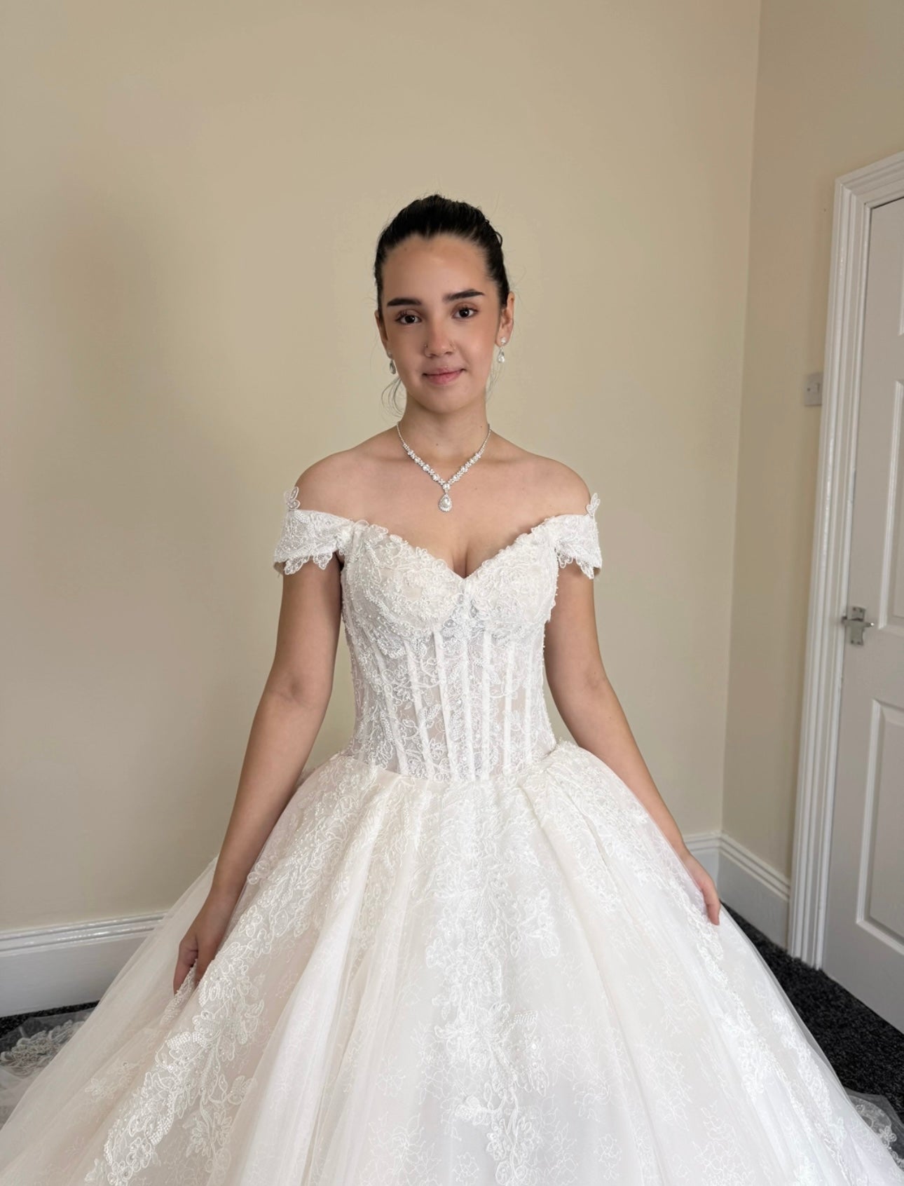 Cecilia | French Lace Beaded Strapless Corset Wedding Ballgown