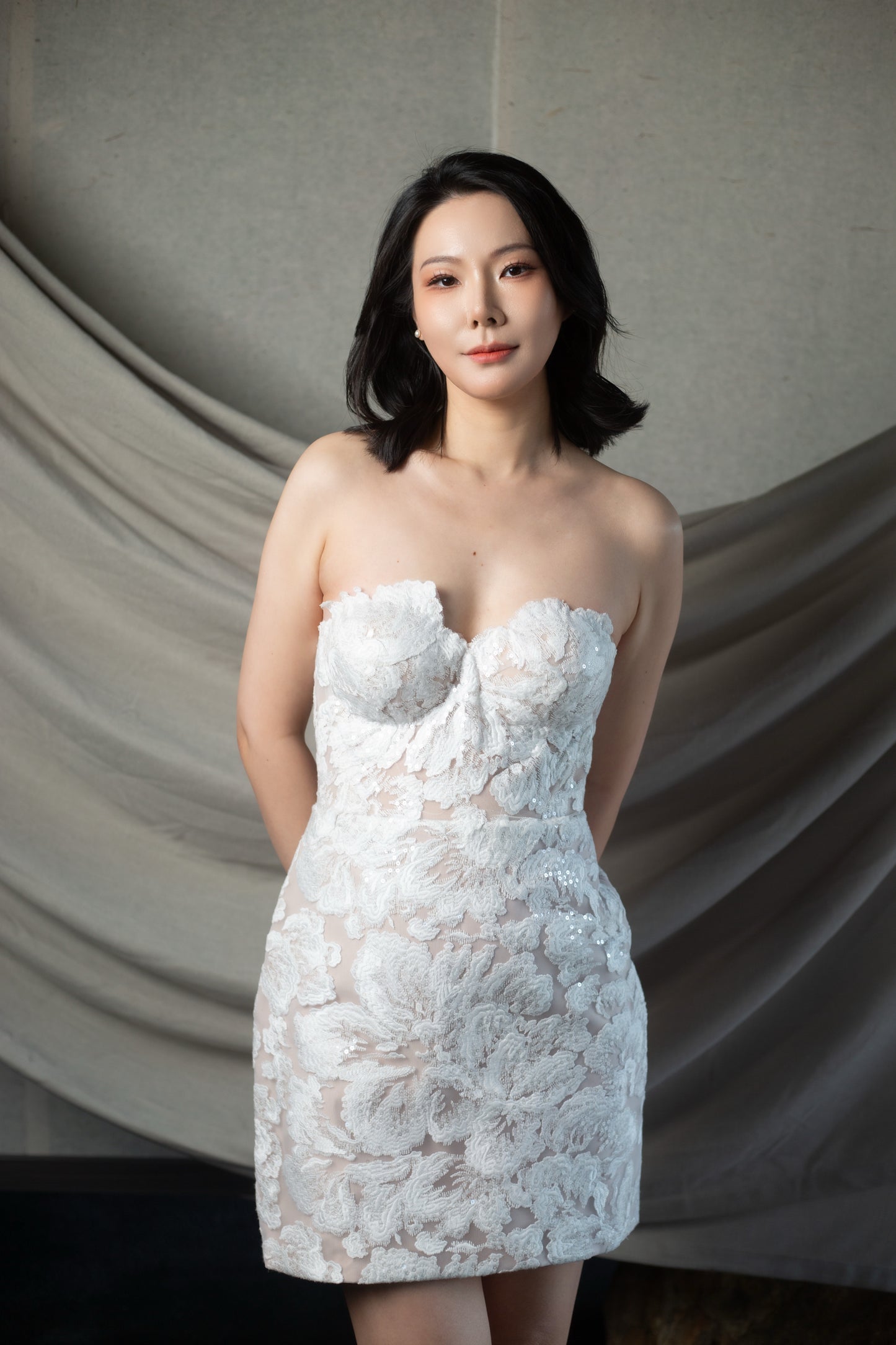 Emma | Romantic Lace Corset Mermaid Short Wedding Dress