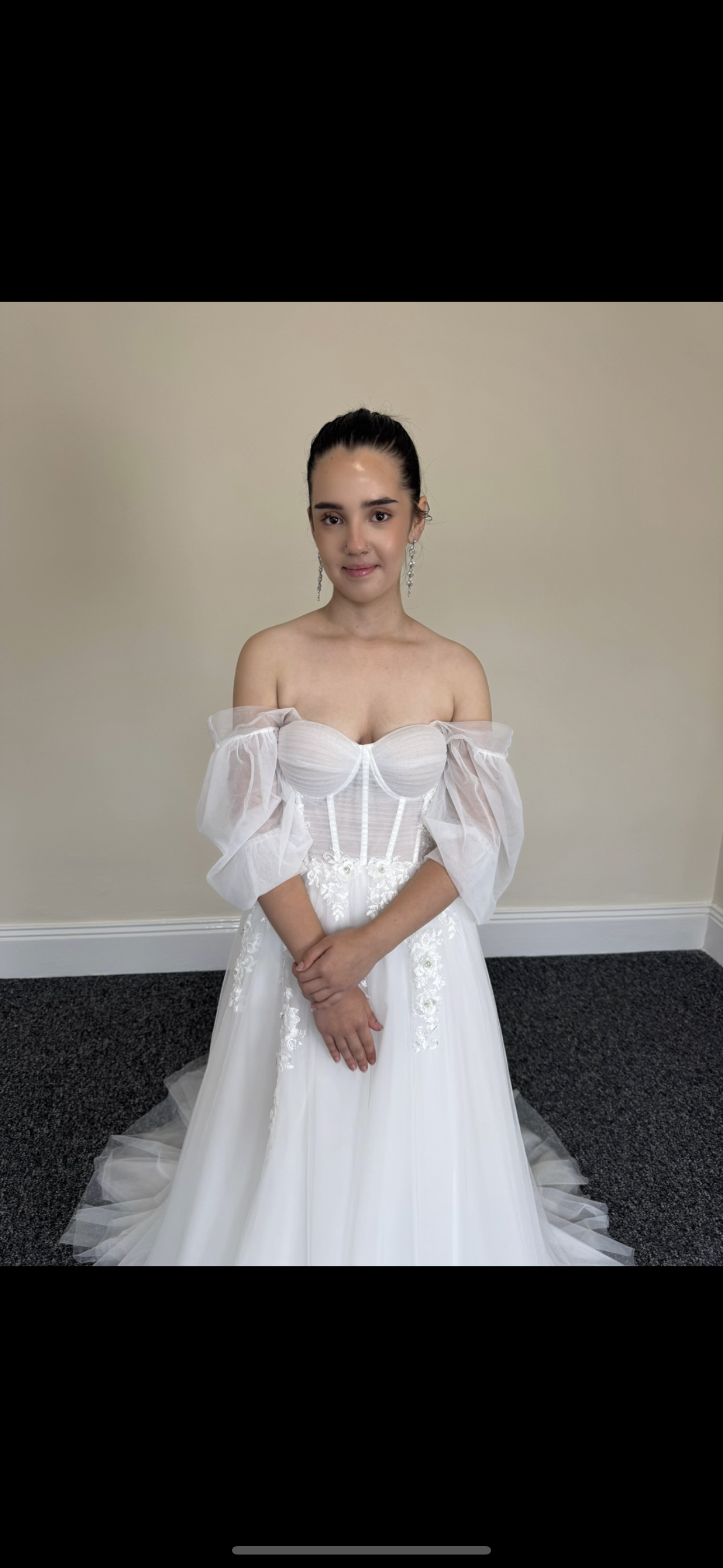 Linda | Off the Shoulder Fairy A-line Slit Wedding Dress with Detached Long Sleeves, Custom Sexy Boho Prom Party Gown