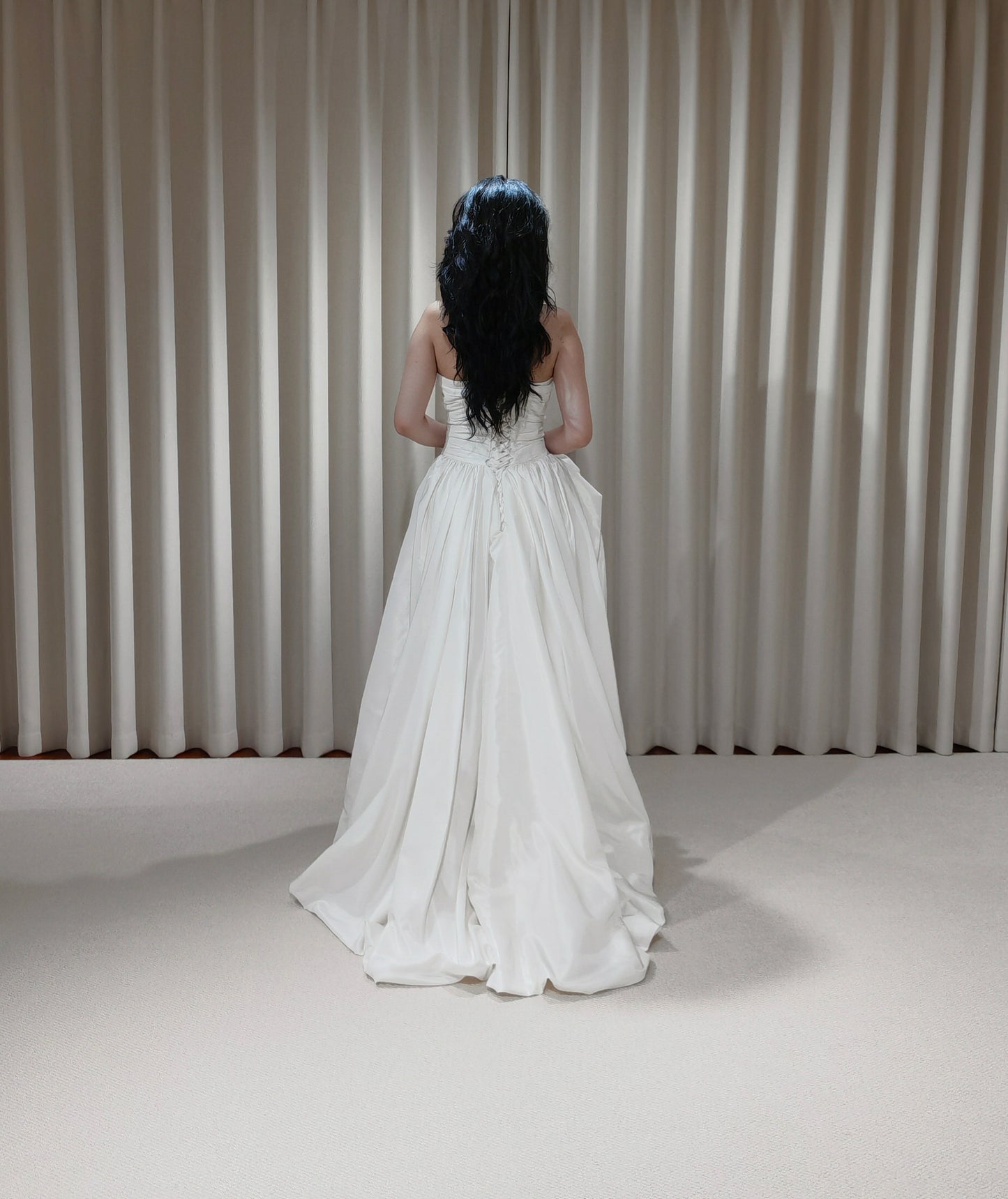 Unique High Low Satin Flower Shape Wedding Bridal Dress, Custom Minimalist Simple Elegant Prom Party Gown