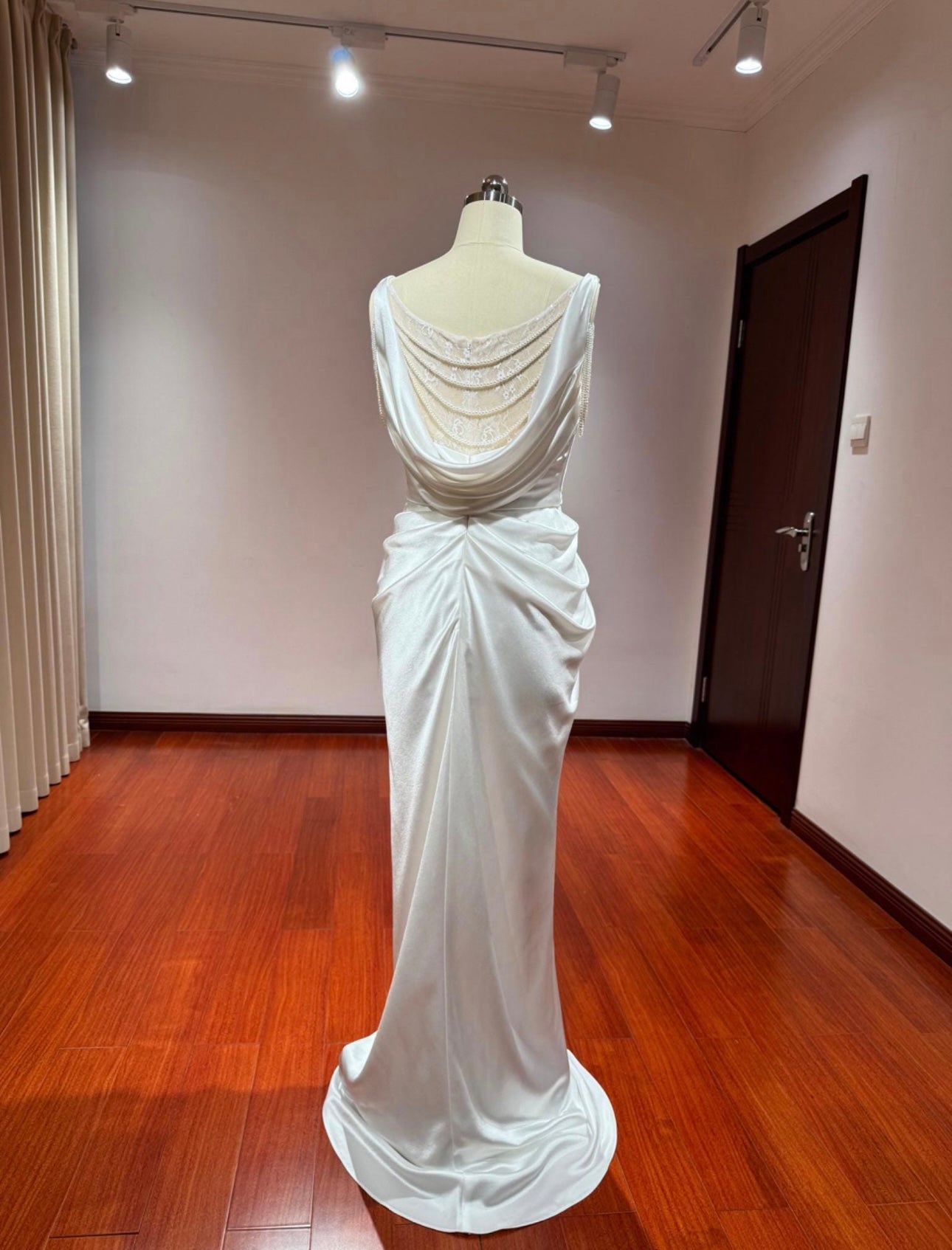 Sample dress, Minimalist Satin Mermaid Wedding Prom Dress, Custom Simple Elegant Reception Gown, Unique Elopement Dress for Courthouse Wedding