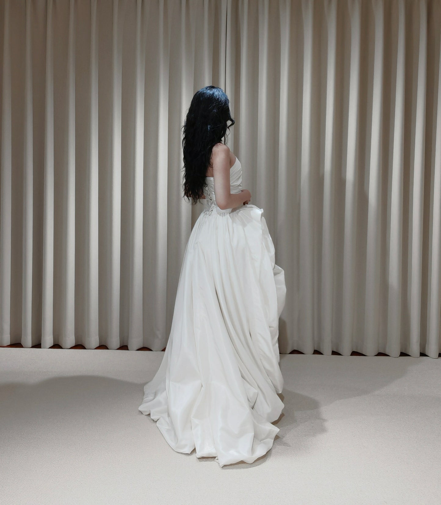 Unique High Low Satin Flower Shape Wedding Bridal Dress, Custom Minimalist Simple Elegant Prom Party Gown