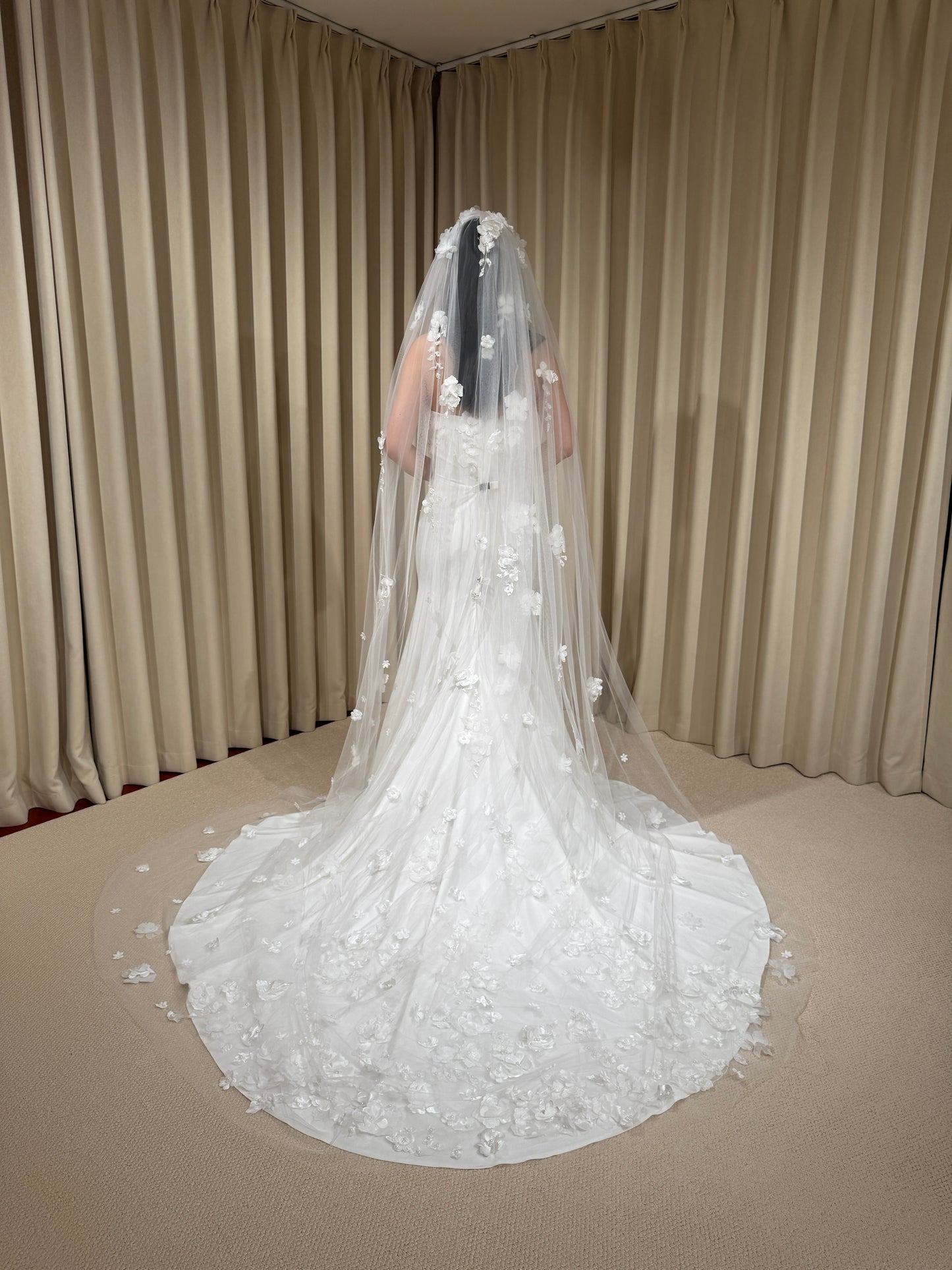 Kelsey | Off the Shoulder Satin Mermaid Wedding Dress with Detached Long Sleeves