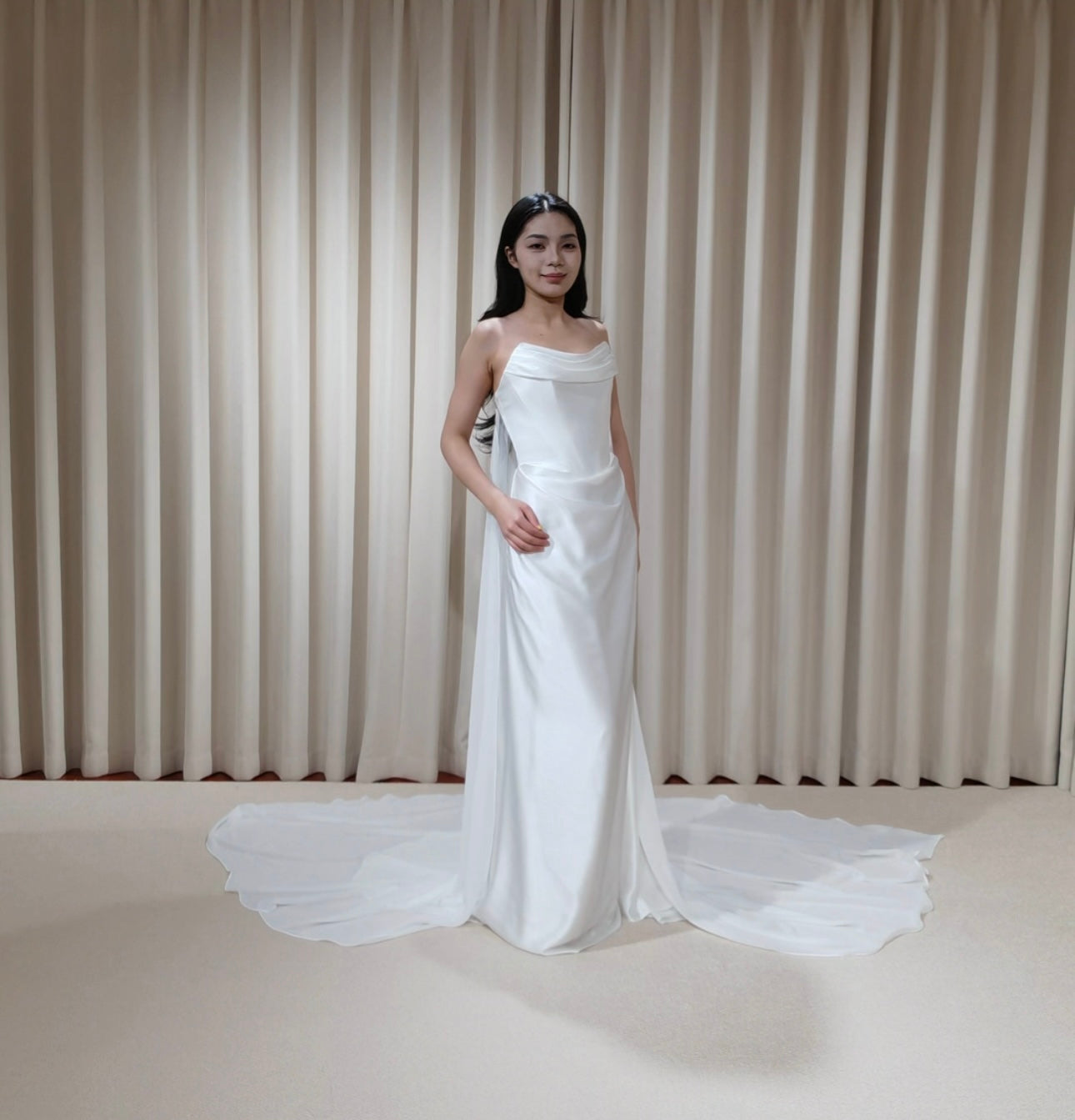 Georgia | Minimalist Satin Corset Wedding Bridal Dress, Custom Simple Elegant Prom Party Gown Classic French Style, Georgia Flower wedding inspired