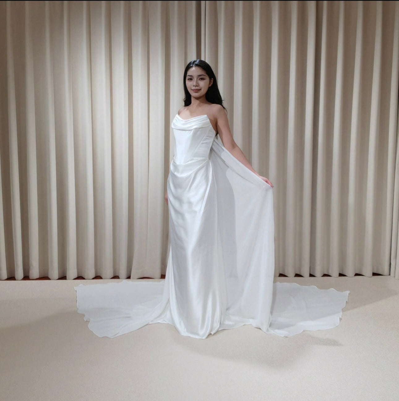 Georgia | Minimalist Satin Corset Wedding Bridal Dress, Custom Simple Elegant Prom Party Gown Classic French Style, Georgia Flower wedding inspired