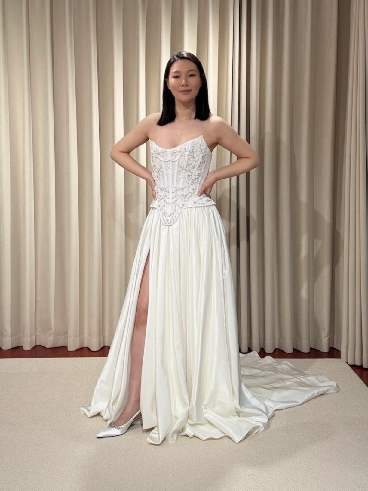 Valerie | Two-piece Hand Embroidery Corset Top with Taffeta Skirt Wedd Shindig Threads Valerie | Two-piece Hand Embroidery Corset Top with Taffeta Skirt Wedd Shindig Threads