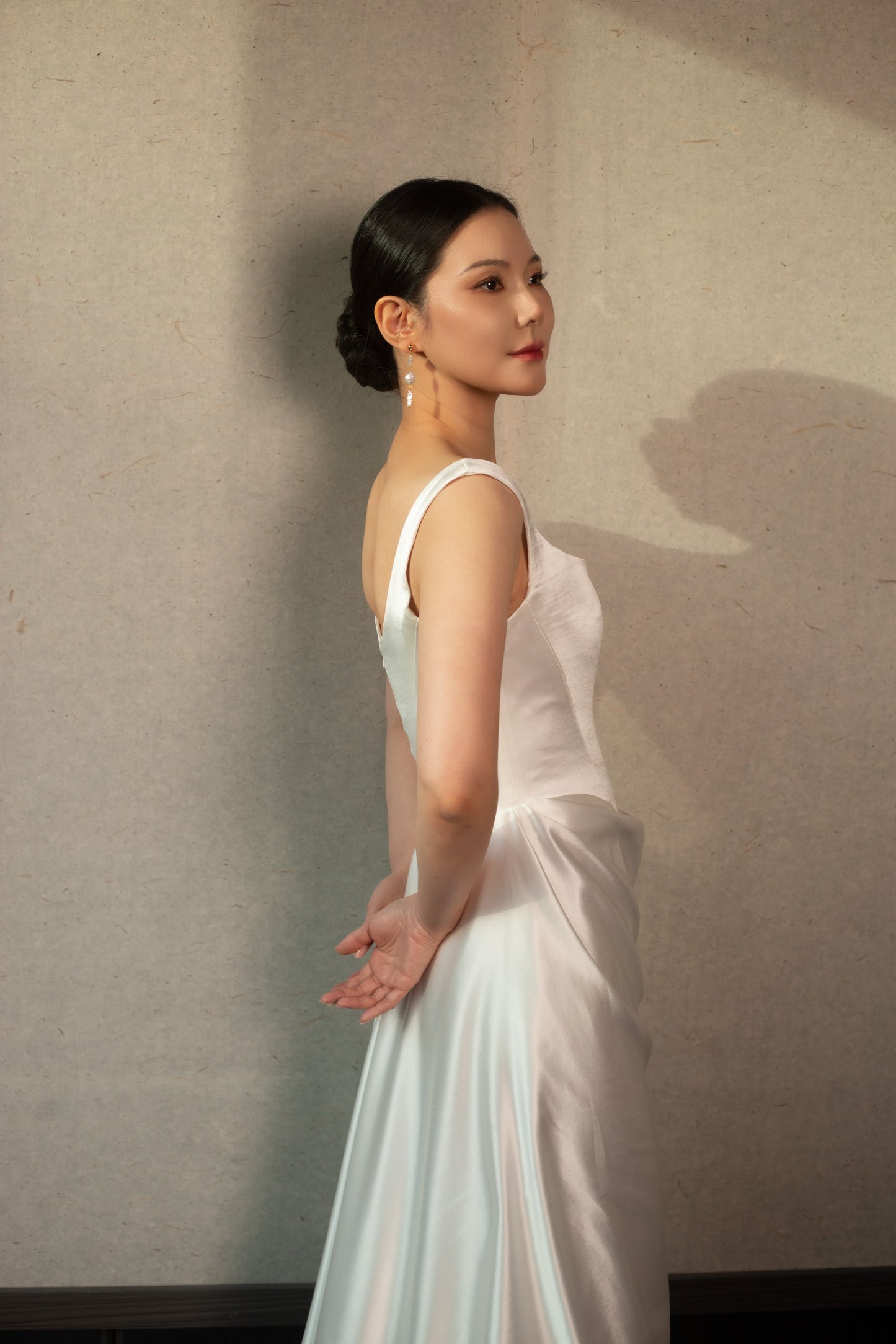 Barbara | Square Neck Satin Corset Wedding Dress