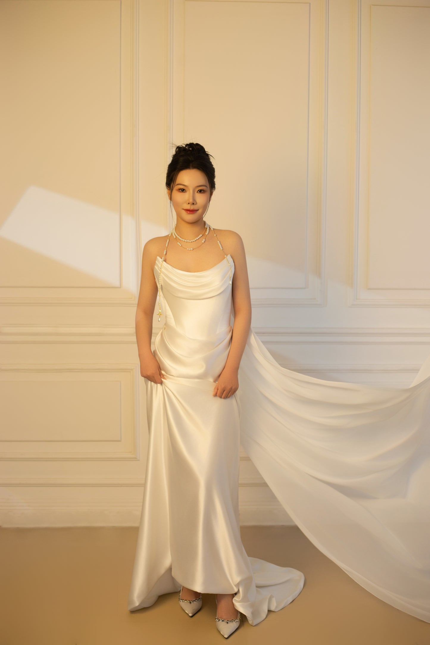 Georgia | Minimalist Satin Corset Wedding Bridal Dress, Custom Simple Elegant Prom Party Gown Classic French Style, Georgia Flower wedding inspired