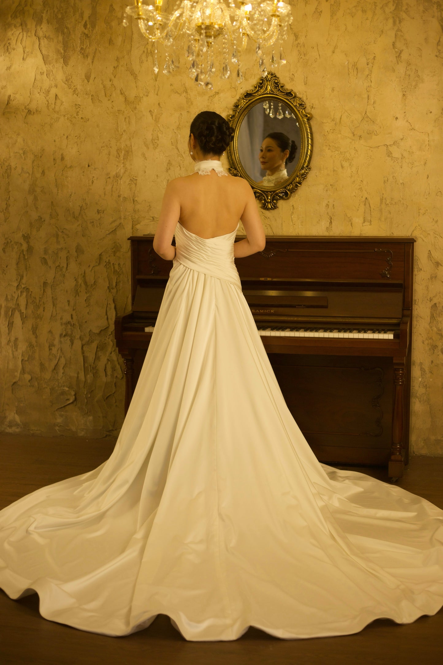 Selena | Halter Neck Satin Corset Mermaid Wedding Dress