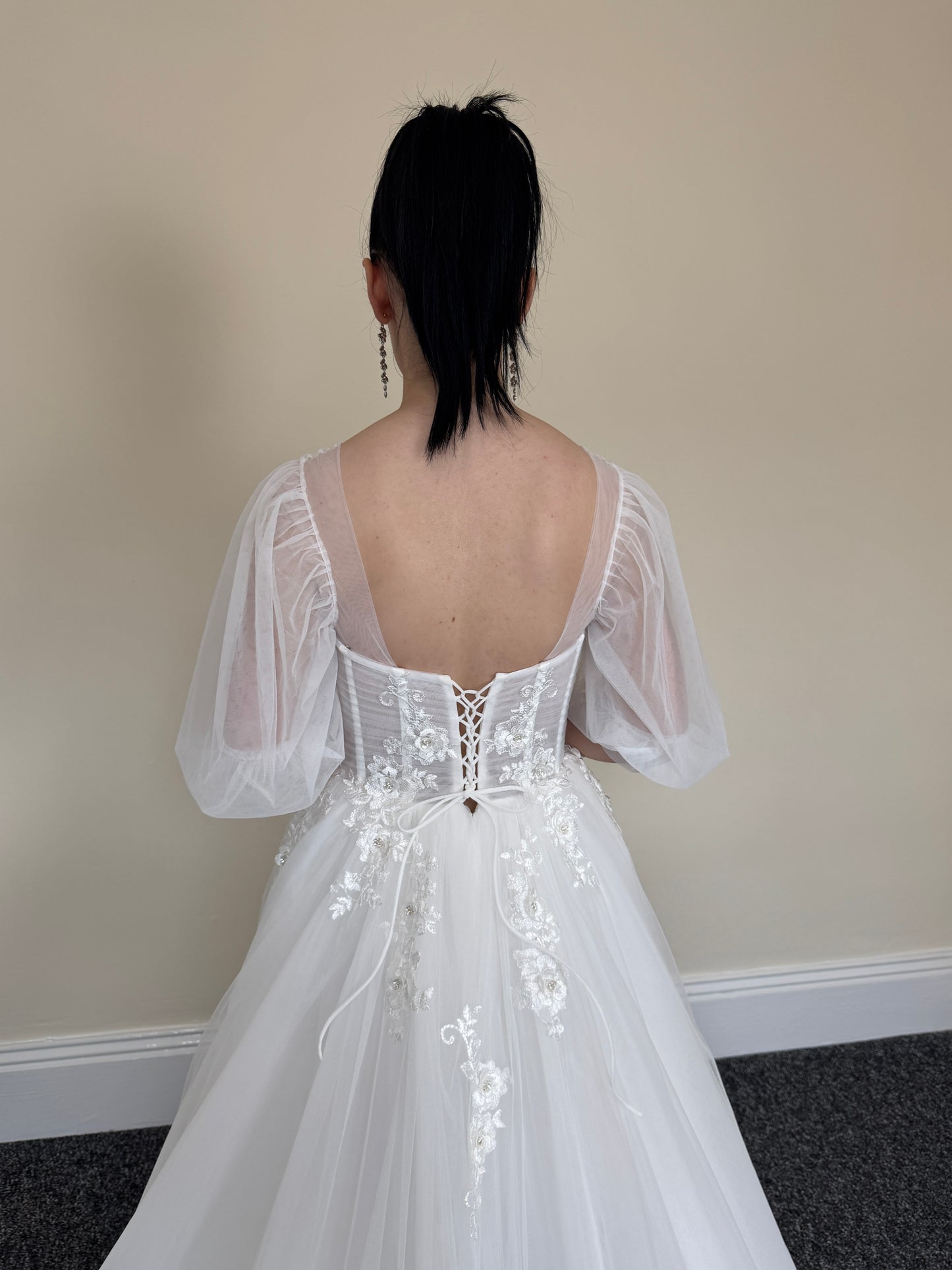 Linda | Off the Shoulder Fairy A-line Slit Wedding Dress with Detached Long Sleeves, Custom Sexy Boho Prom Party Gown